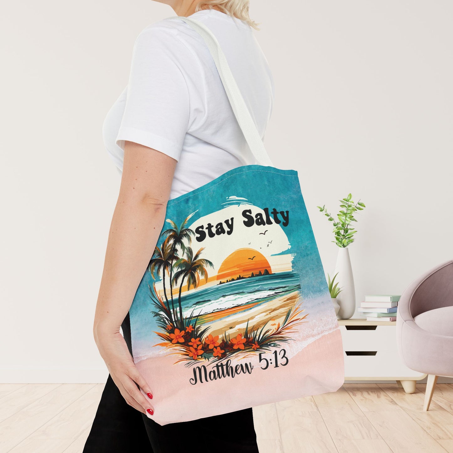 Stay Salty Matthew 5:13 Tote Bag - Christian Tote Bag - 16"