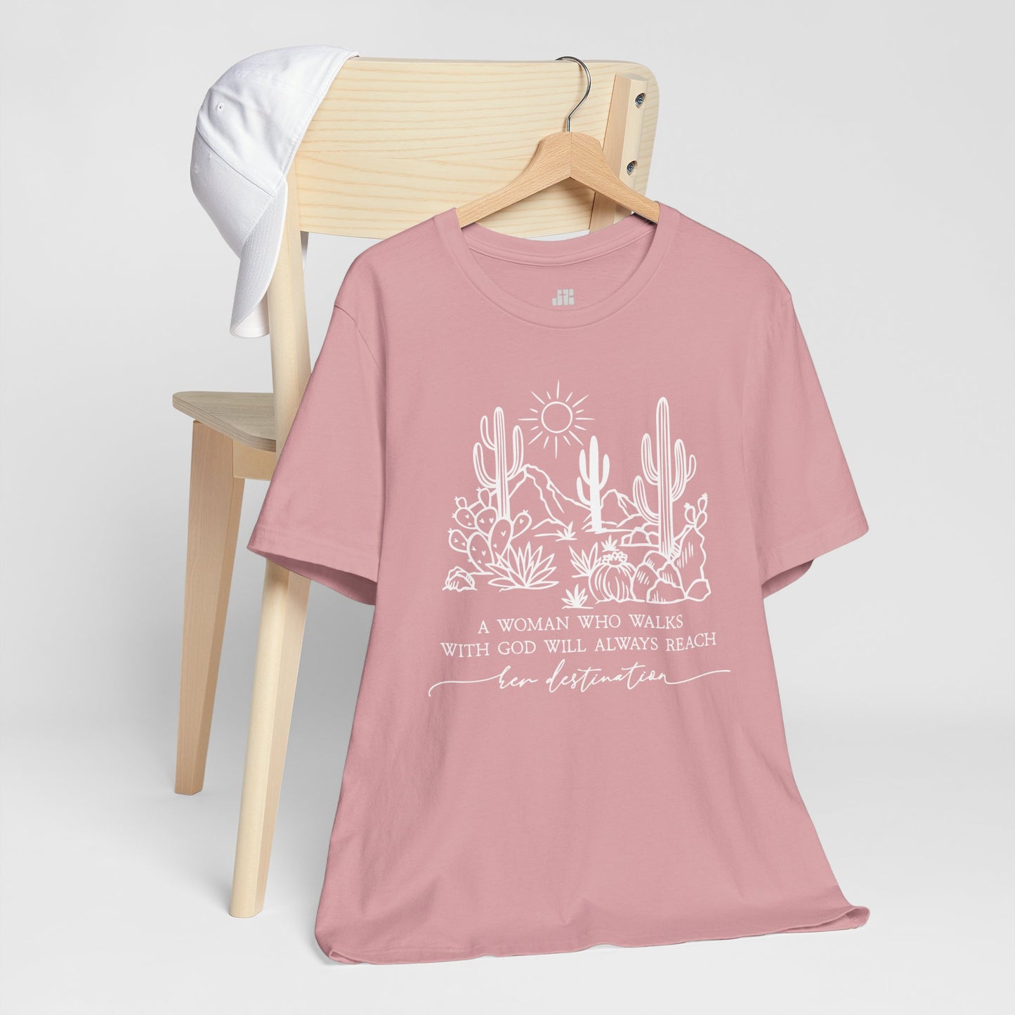 A Woman Who Walks With God Will Always Reach Her Destination Soft Cotton Tee - Christian Tee