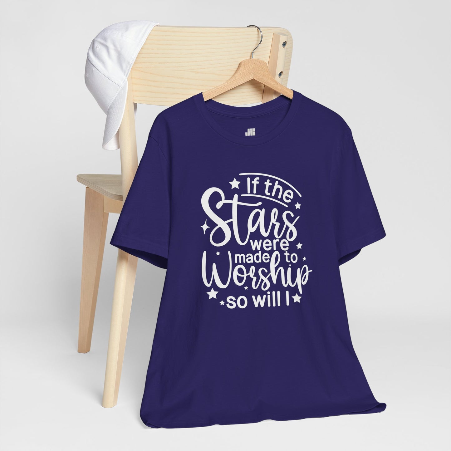 If The Stars Were Made To Worship So Will I Soft Cotton Tee - Christian Shirt