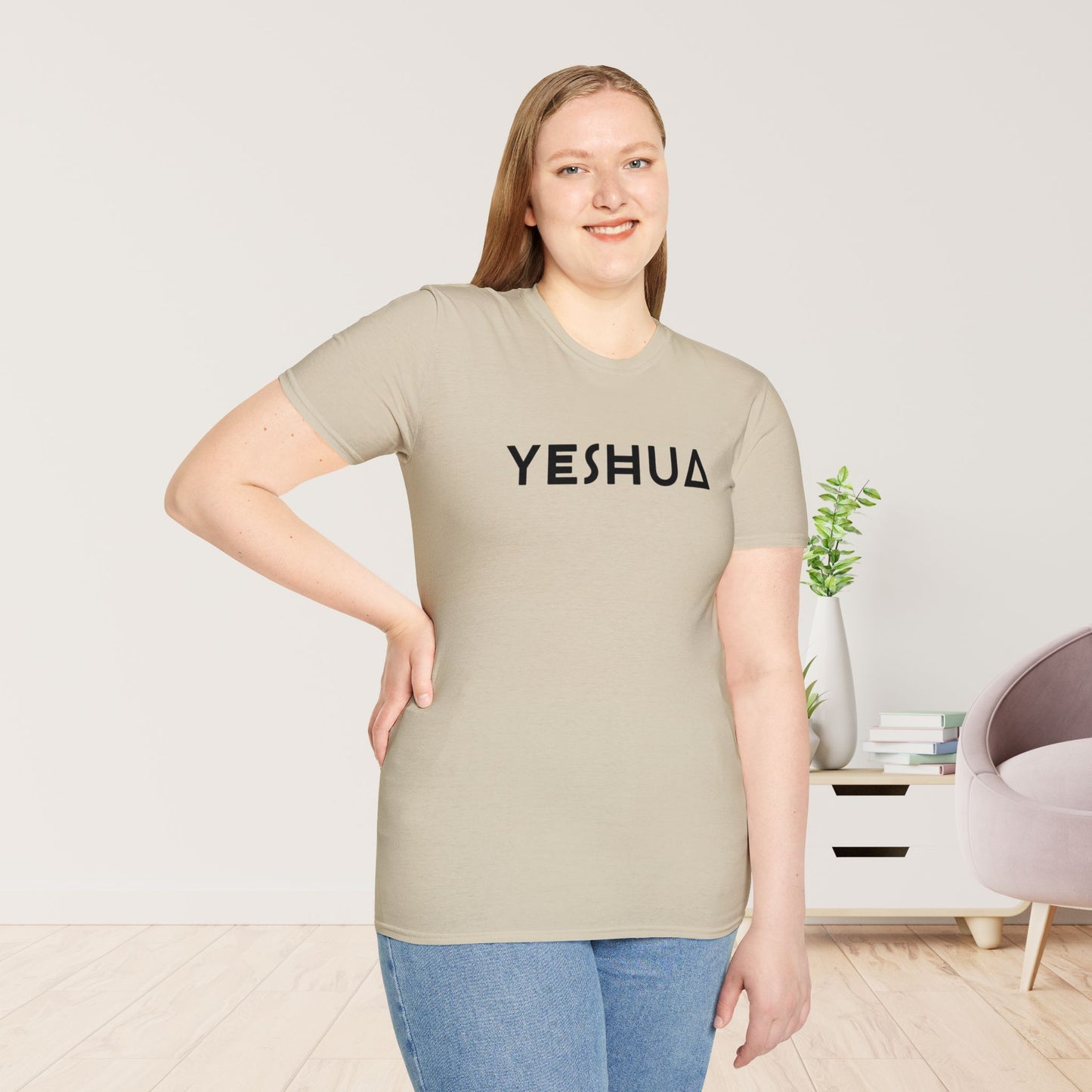 Unisex YESHUA Softstyle T-shirt -  Minimalist Christian Shirt