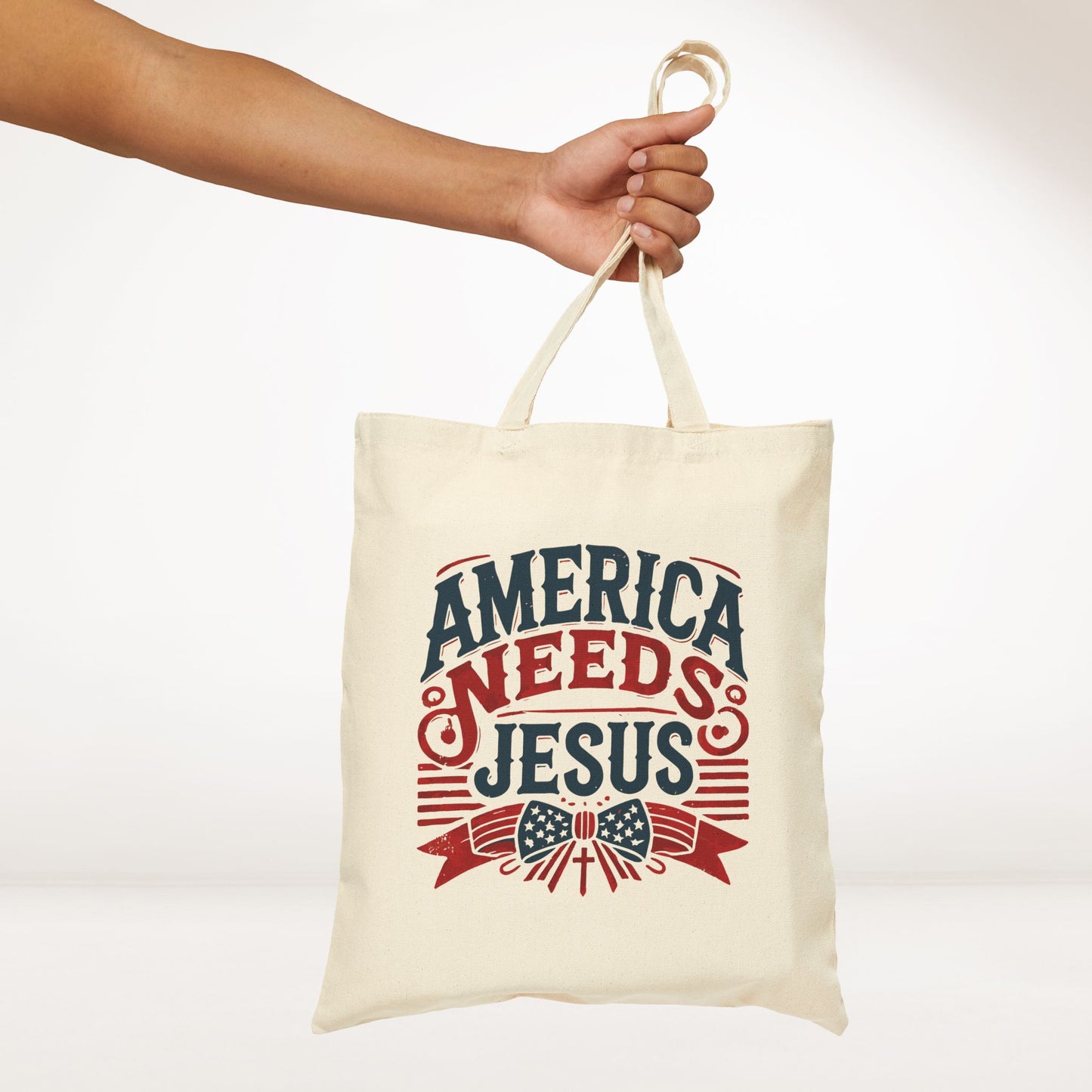 America Needs Jesus Canvas Tote Bag