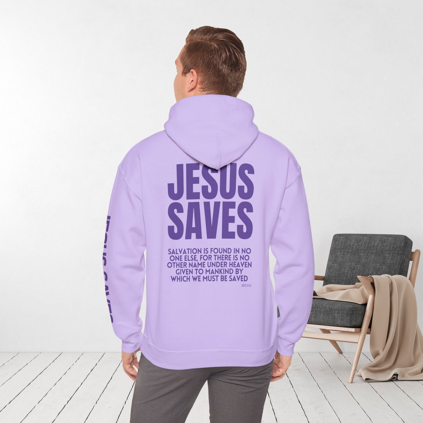 Jesus Saves Hoodie - Acts 4:12 Bible Verse Christian Hoodie