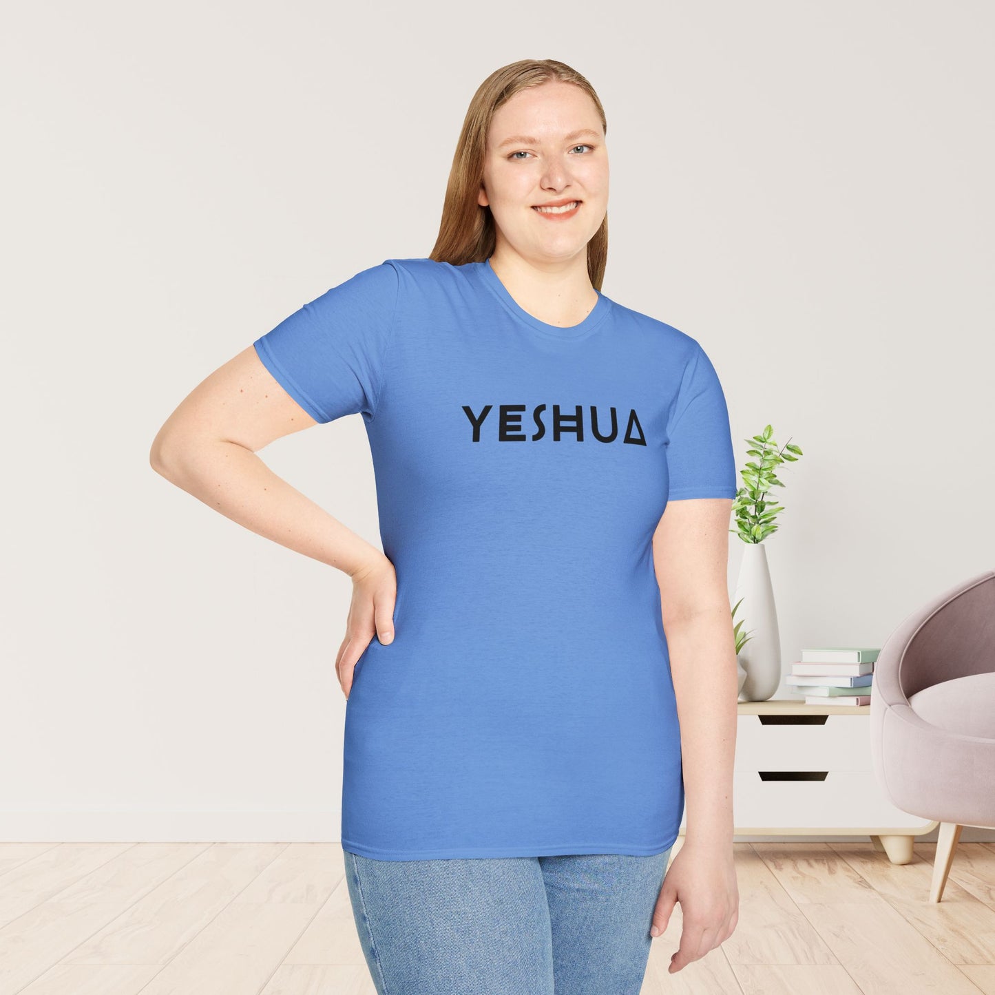 Unisex YESHUA Softstyle T-shirt -  Minimalist Christian Shirt