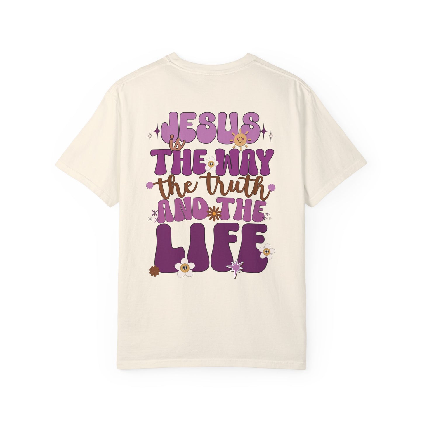 Comfort Colors Purple Jesus is the Way John 14:6 Bible Verse Christian Shirt