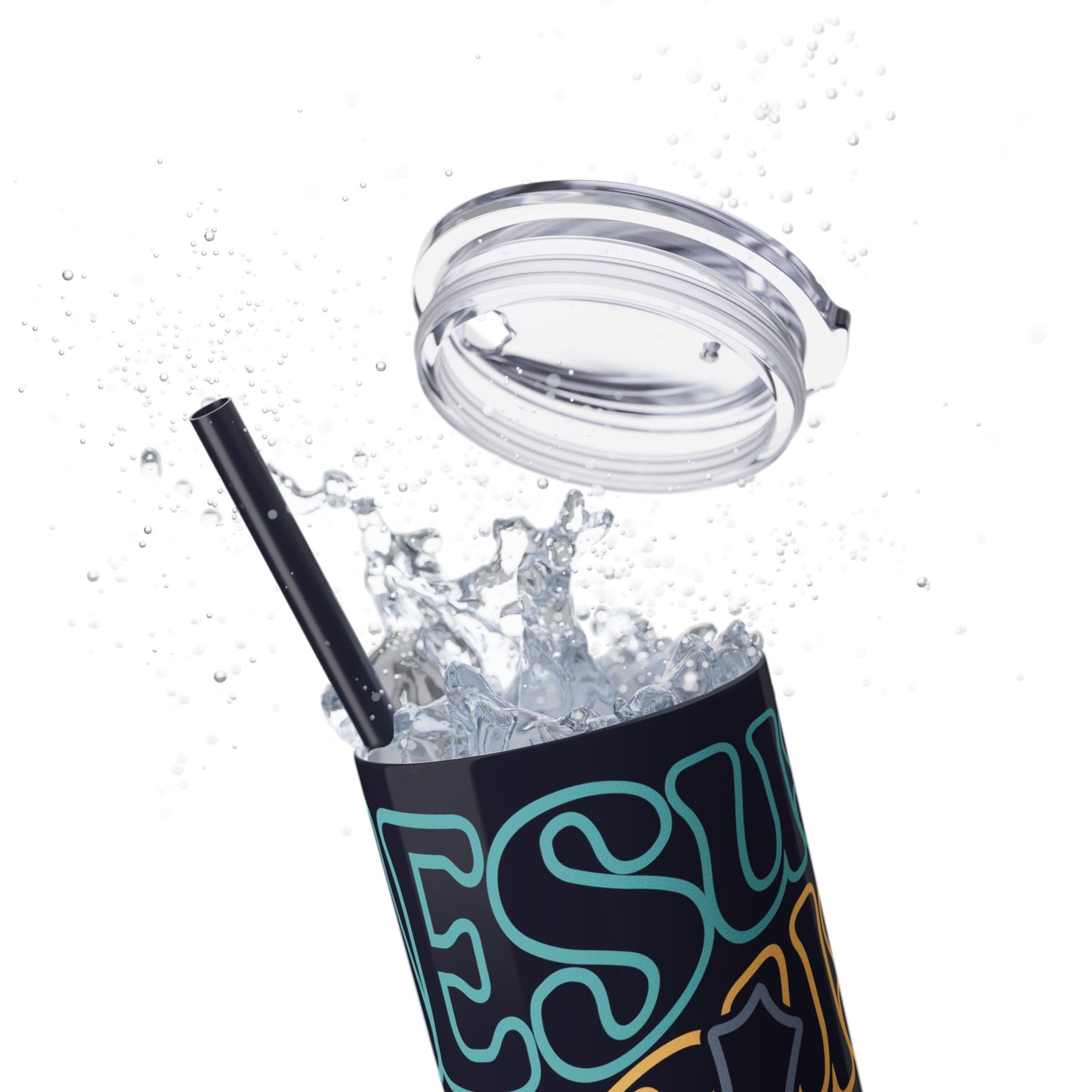 Jesus Skinny Tumbler with Straw - 20oz