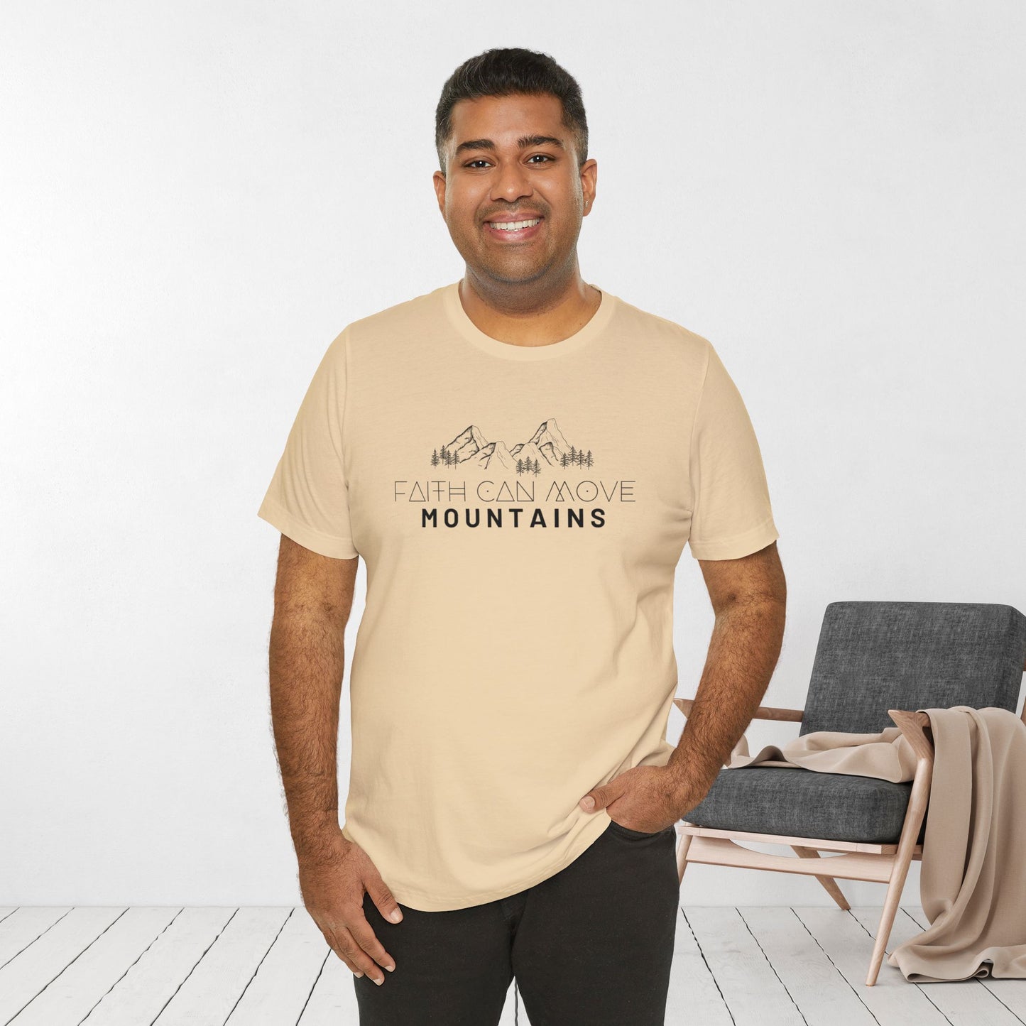 Faith Can Move Mountains Soft Cotton Tee - Matthew 17:20 Bible Verse Shirt