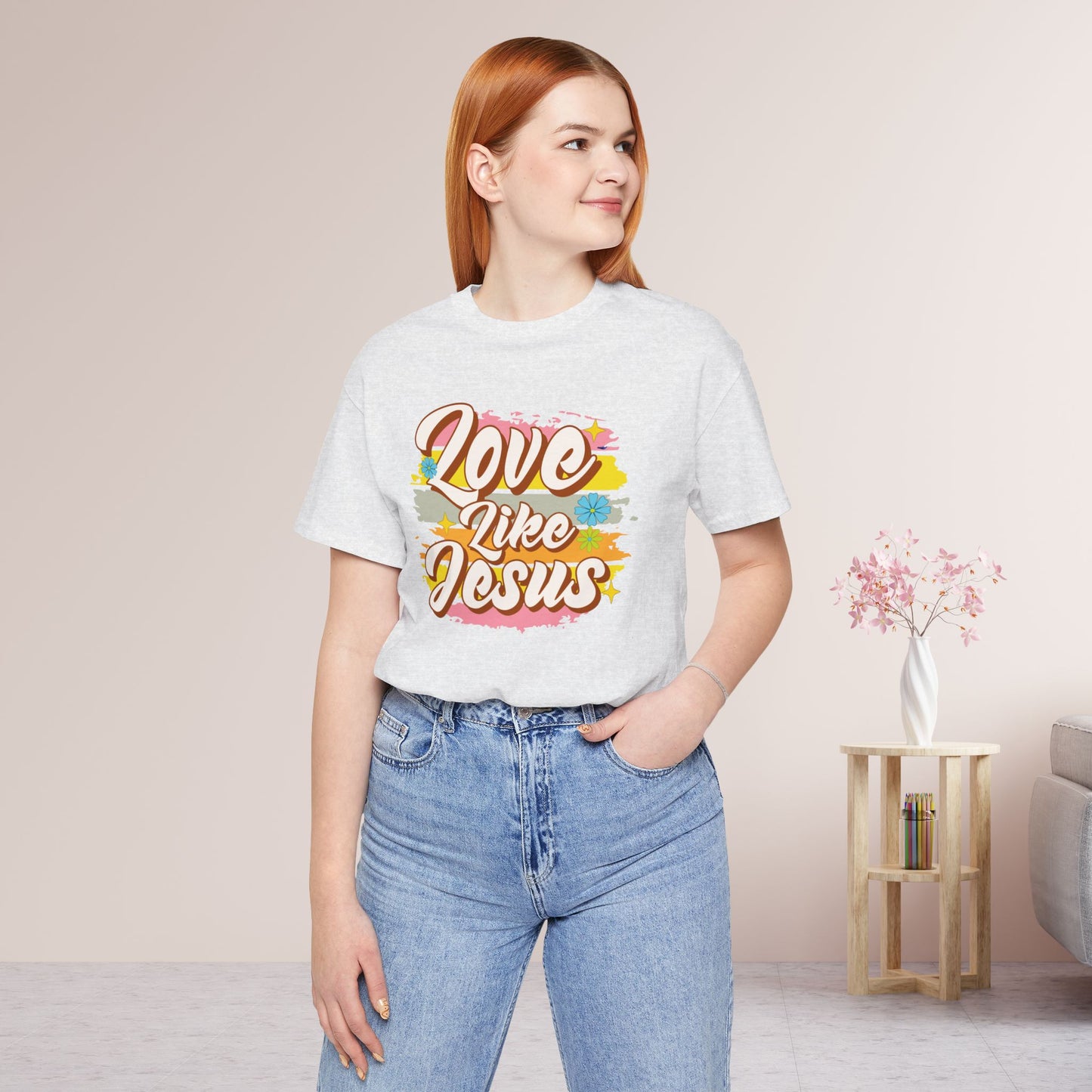 Groovy Love Like Jesus Soft Cotton Tee - Christian Shirt