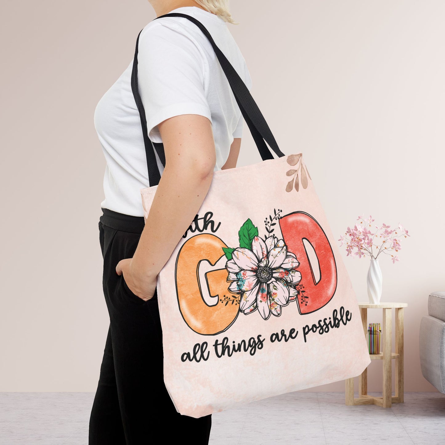 With God All Things Are Possible Tote Bag - Christian Tote Bag