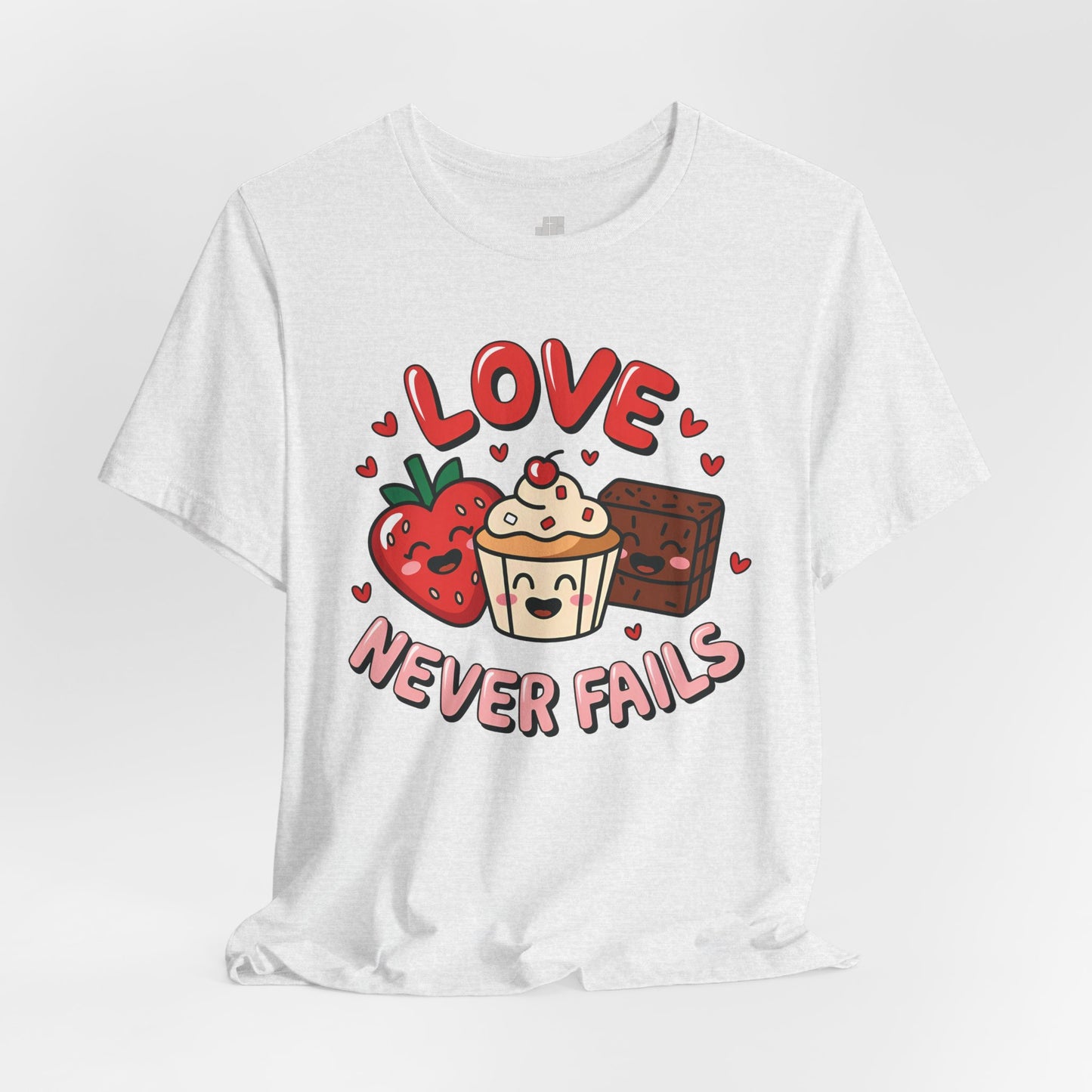 Love Never Fails Soft Cotton Tee - Christian Shirt