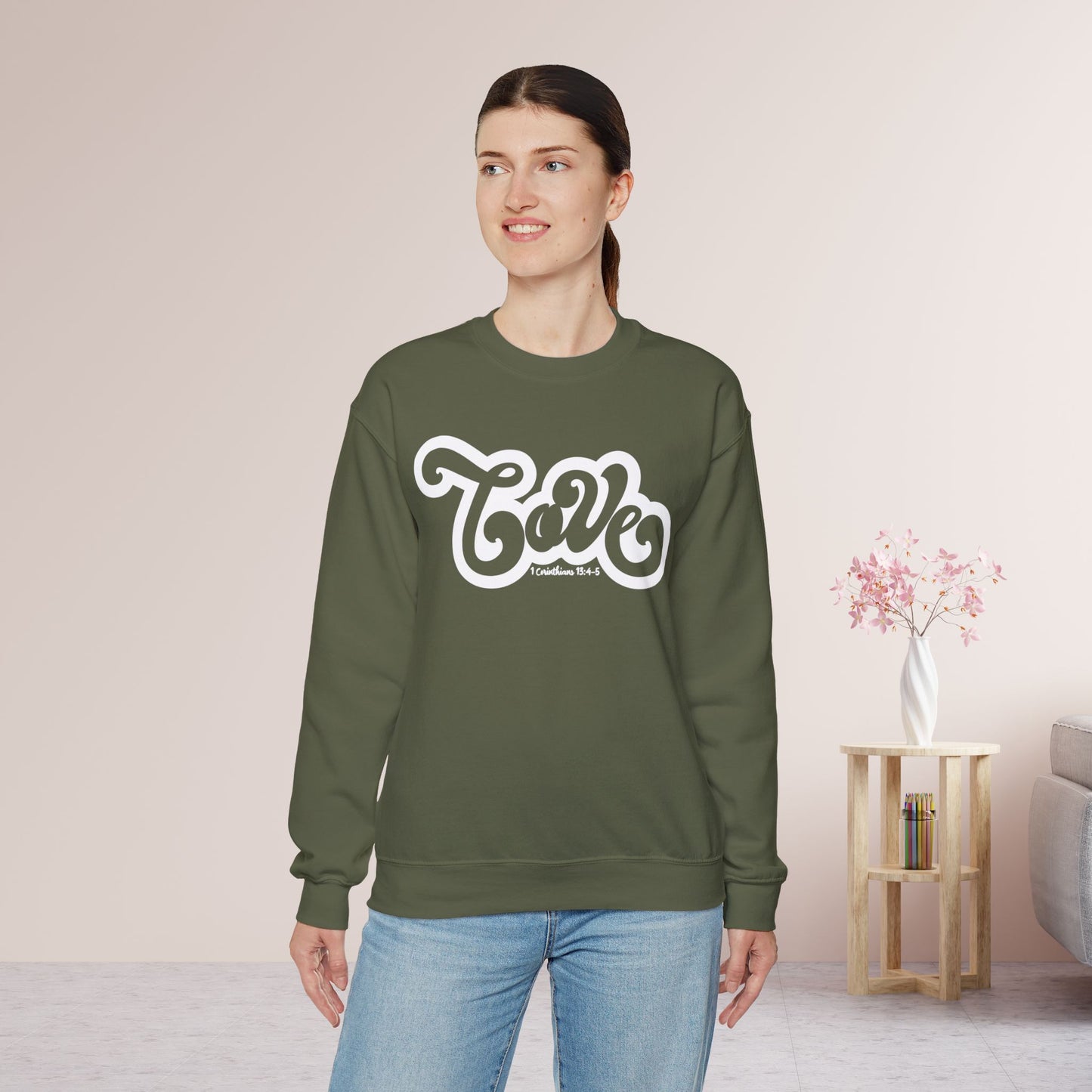 Love Sweatshirt - Bible Verse Christian Sweatshirt