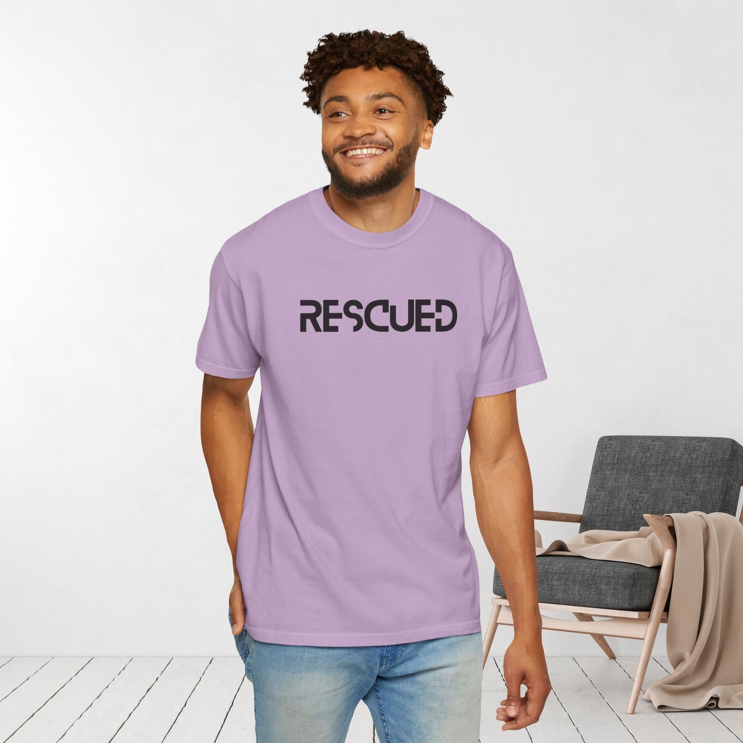 Rescued T-shirt - He Left The 99 to Rescue Me Comfort Colors Christian Shirt