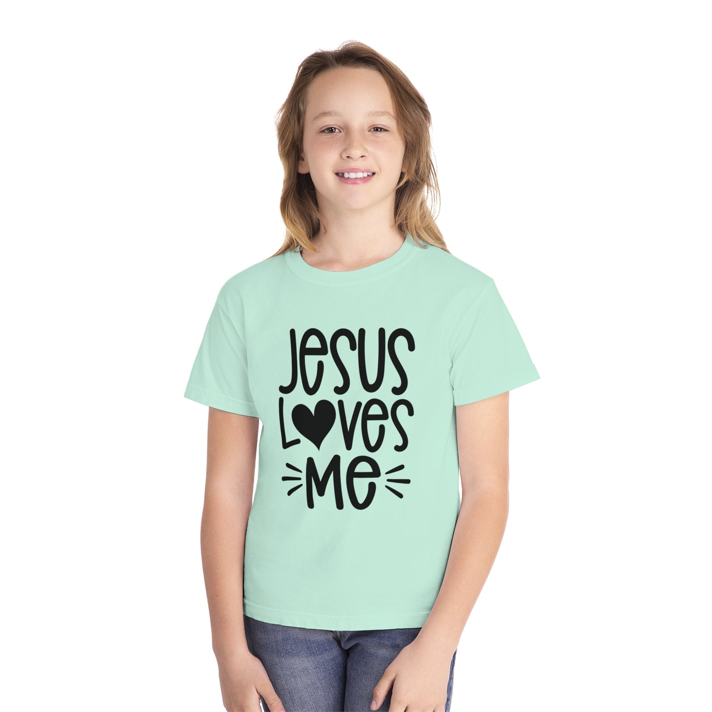 Jesus Loves Me Comfort Colors Youth Christian Tee