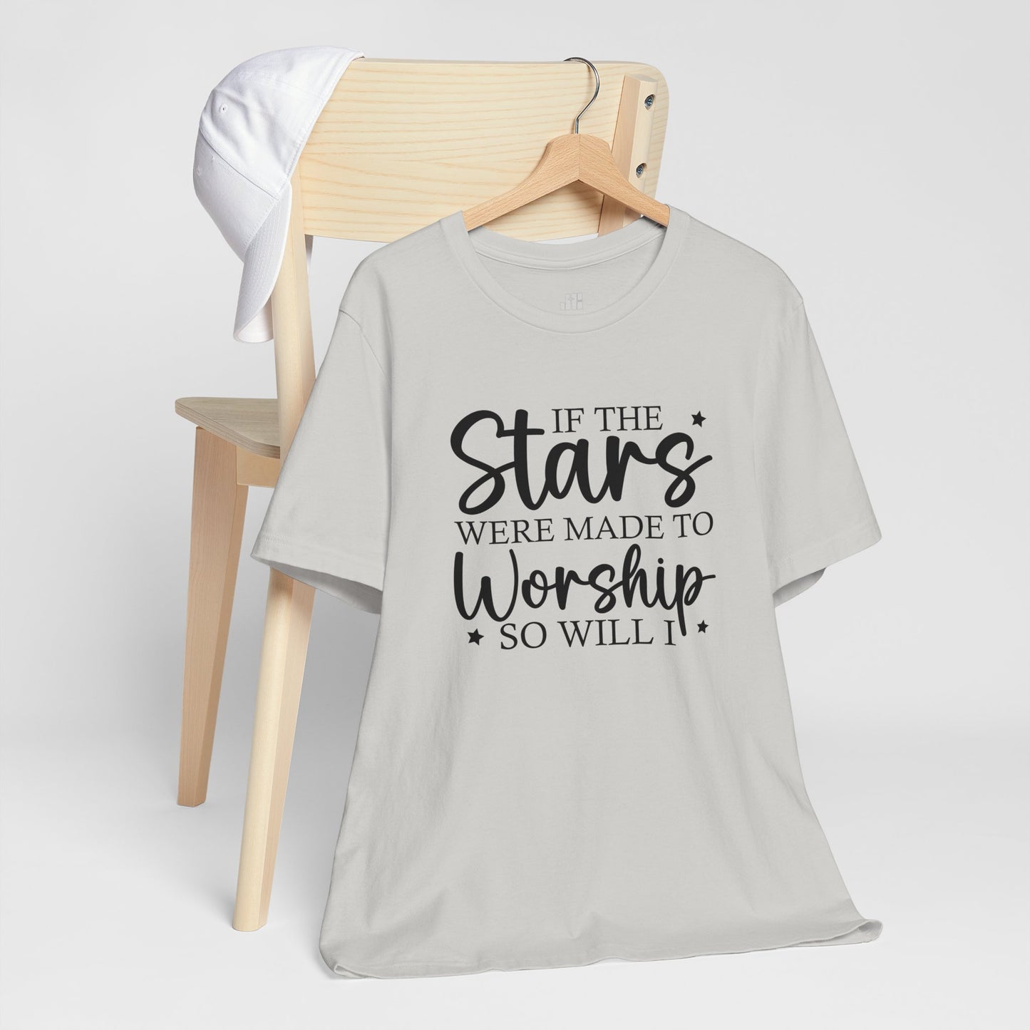 If The Stars Were Made To Worship So Will I Soft Cotton Tee - Christian Tee