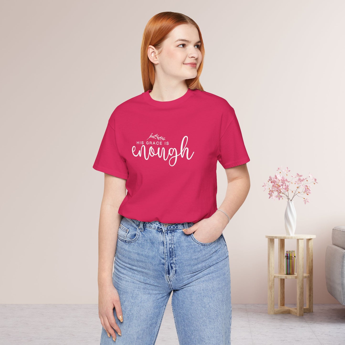 His Grace is Enough Soft Cotton Tee - Christian Shirt