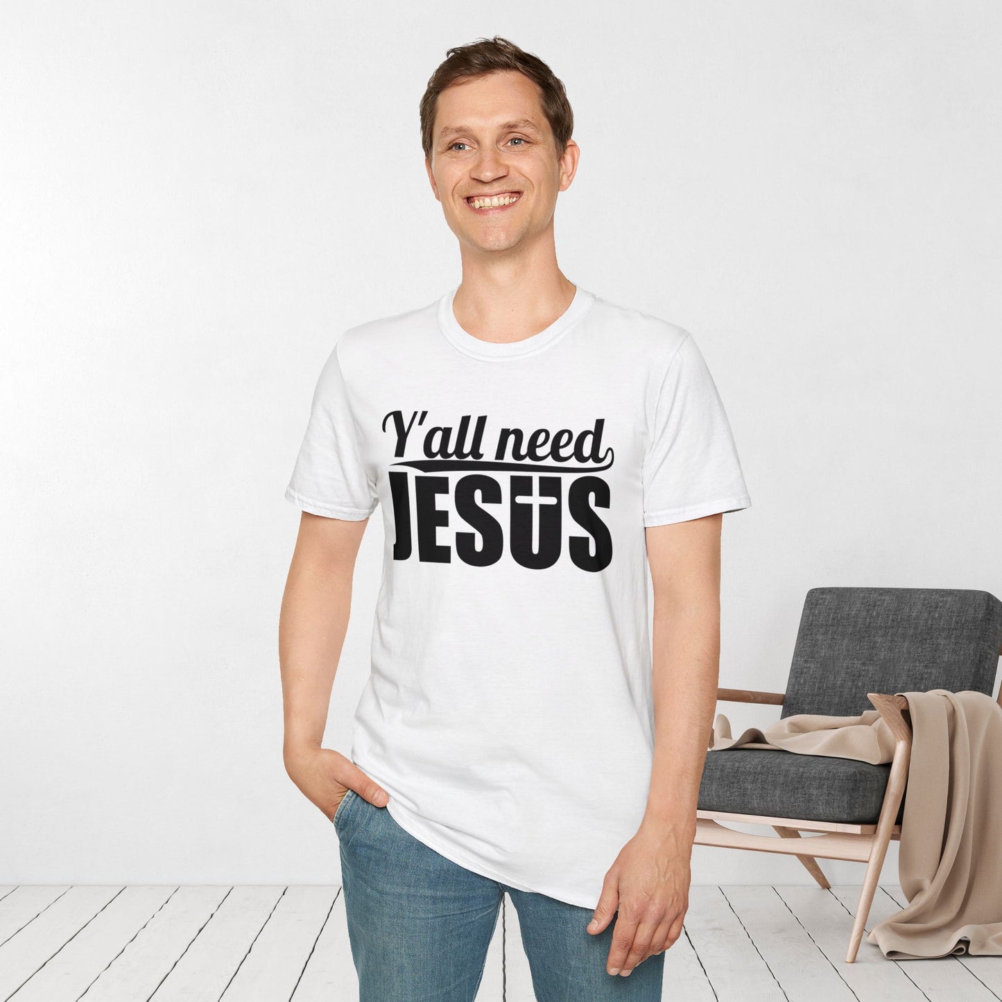 Y'all Need Jesus Softstyle T-shirt - Christian Shirt