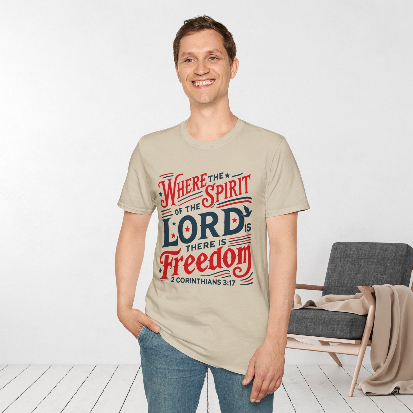 Where The Spirit of The Lord Is There is Freedom Softstyle T-shirt