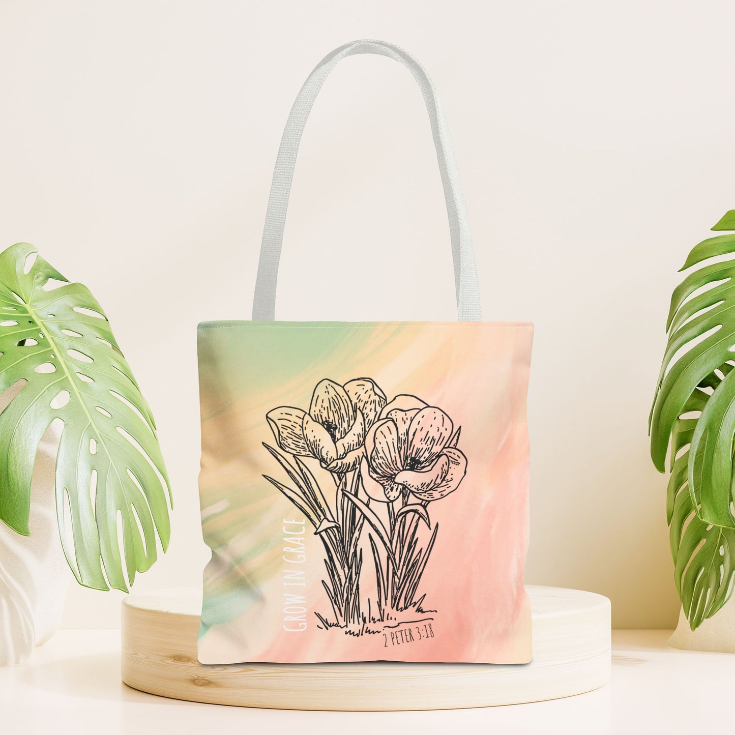 Grow in Grace Tote Bag - Christian Tote Bag