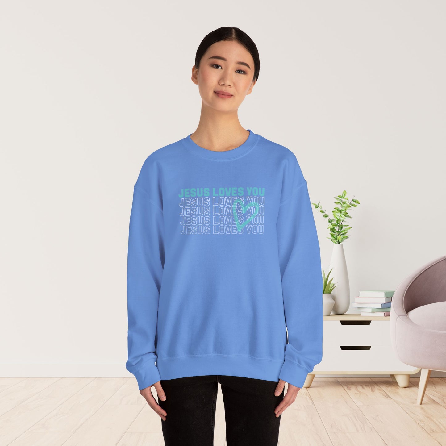 Unisex Jesus Loves You Crewneck Sweatshirt