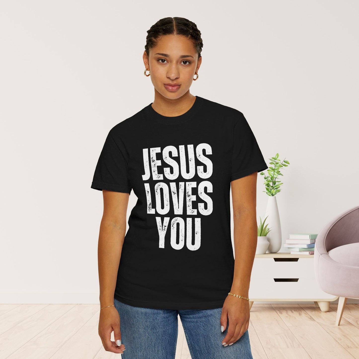 Comfort Colors Jesus Loves You Christian Shirt