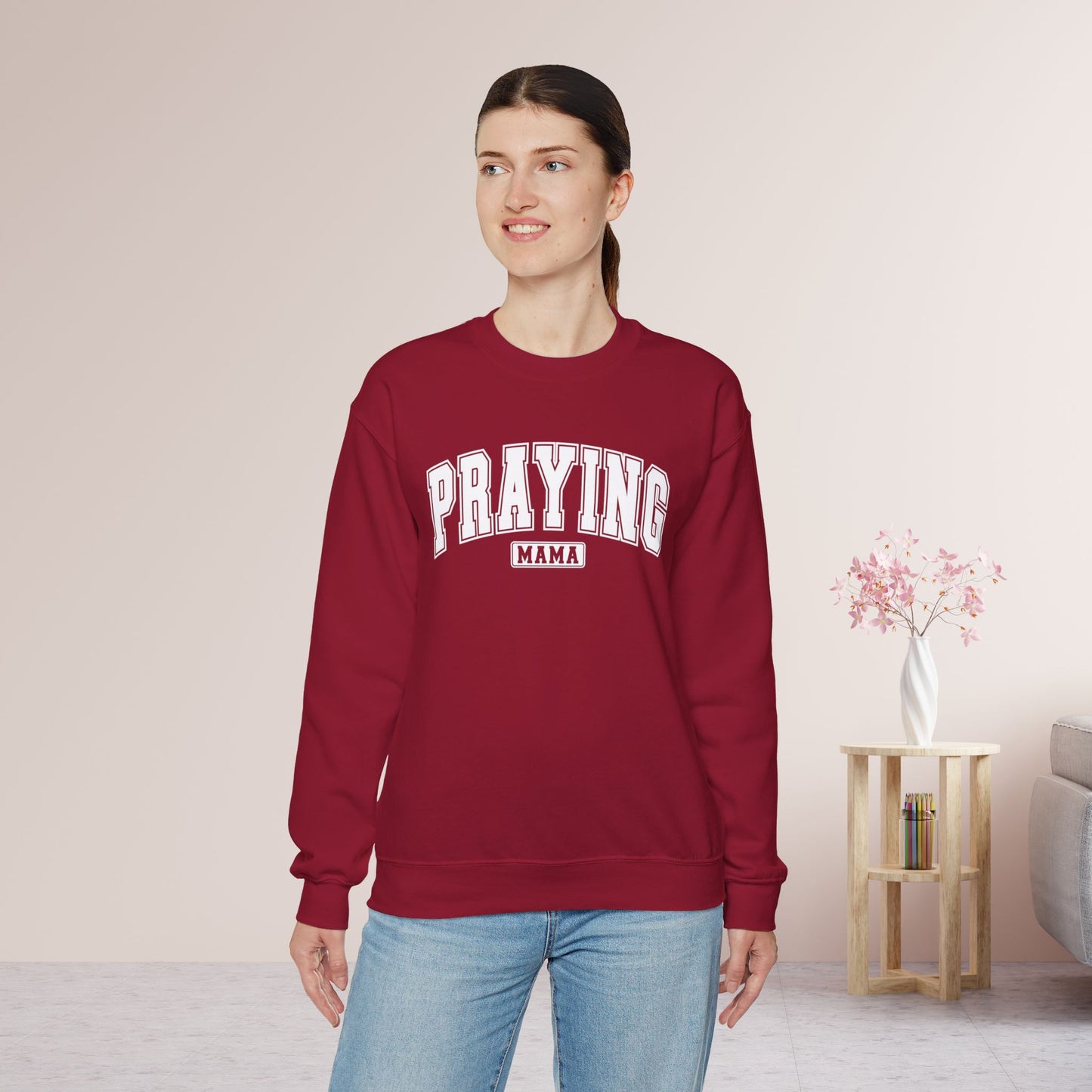 Praying Mama Sweatshirt - Christian Mom Crewneck Pullover