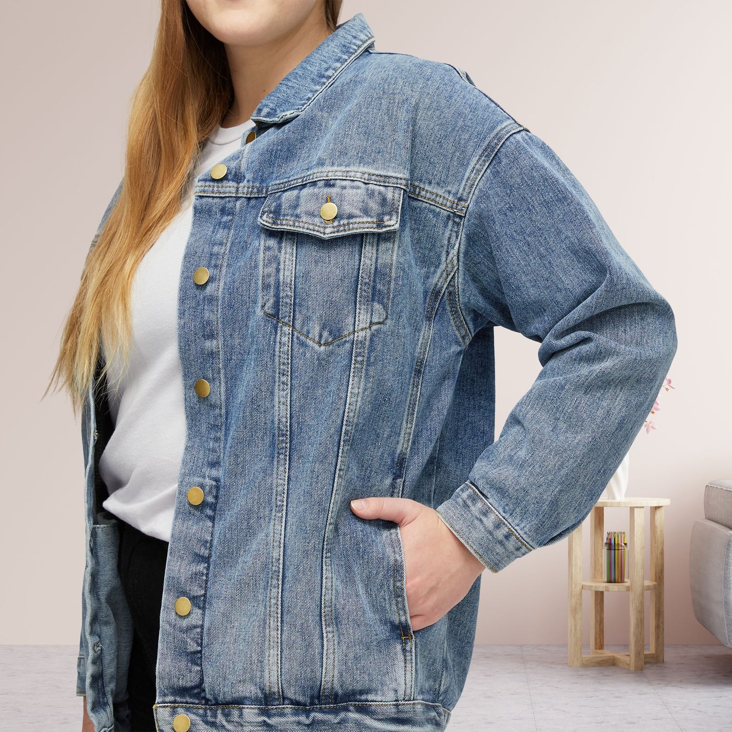 Jesus Saves Women's Denim Jacket - Christian Denim Jacket