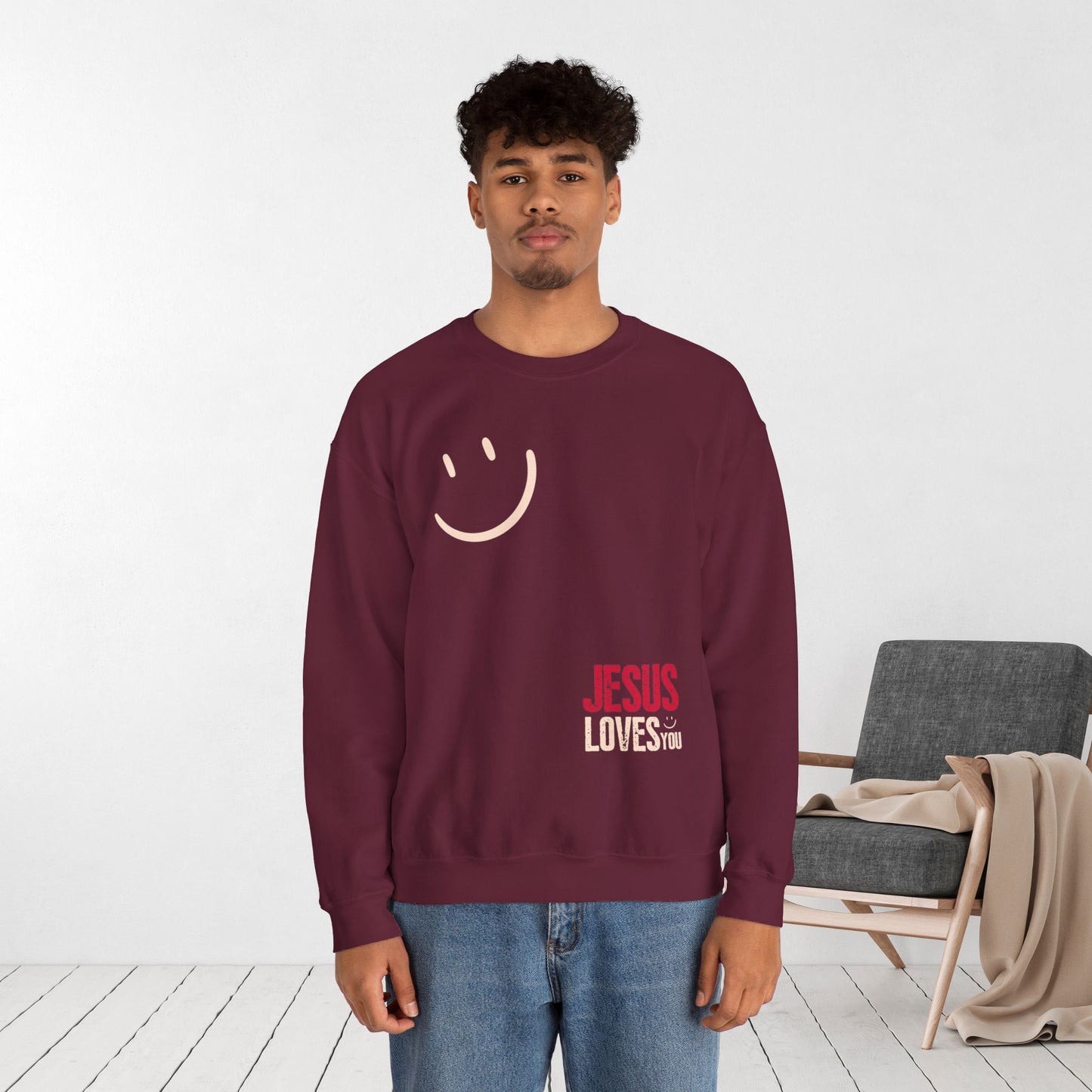 Unisex Jesus Loves You Christian Sweatshirt