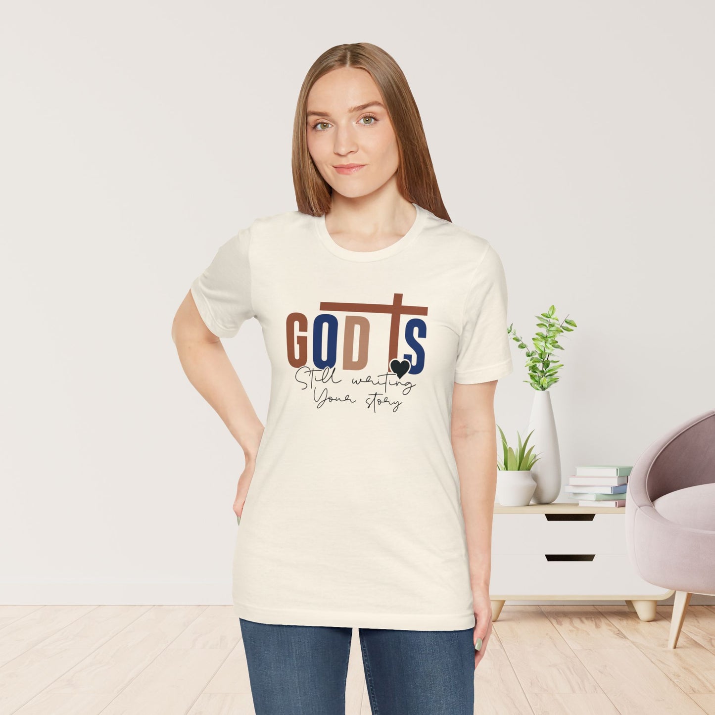 Blue God is Still Writing Your Story Christian Soft Cotton Tee