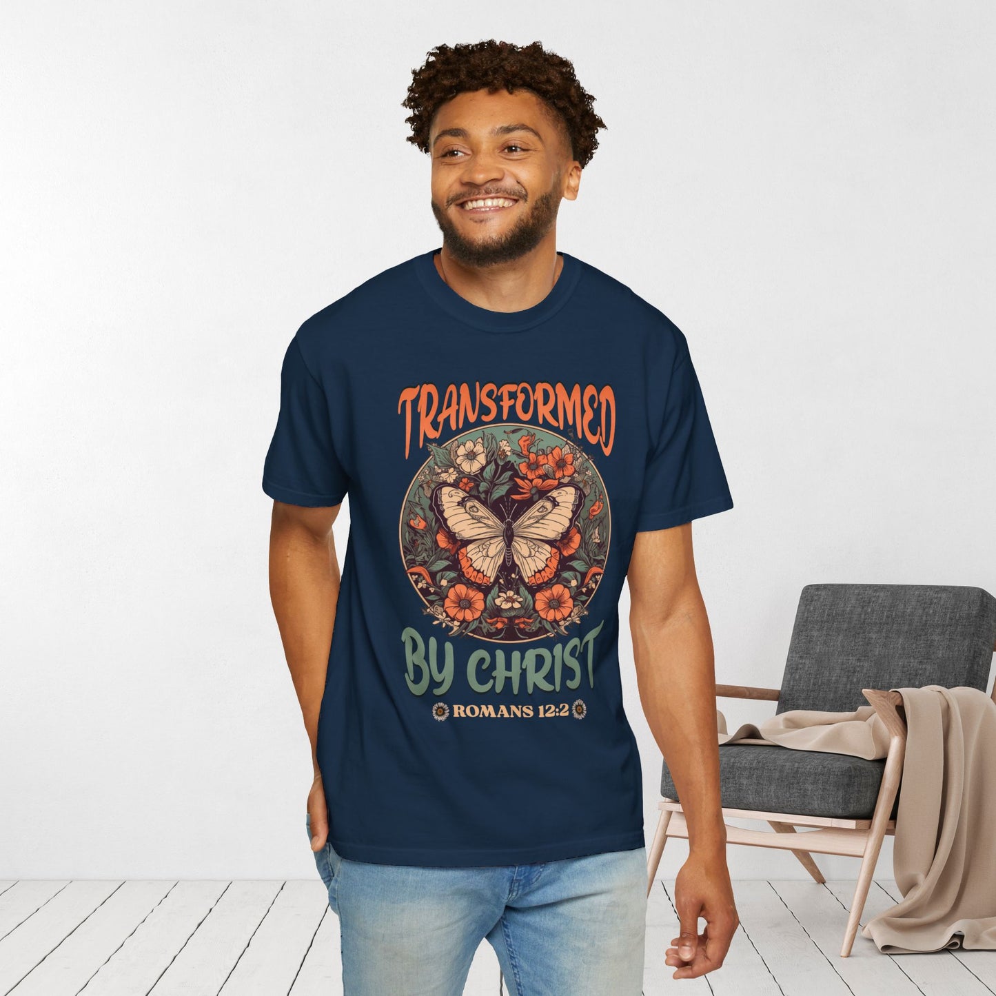 Transformed by Christ Comfort Colors Christian Shirt