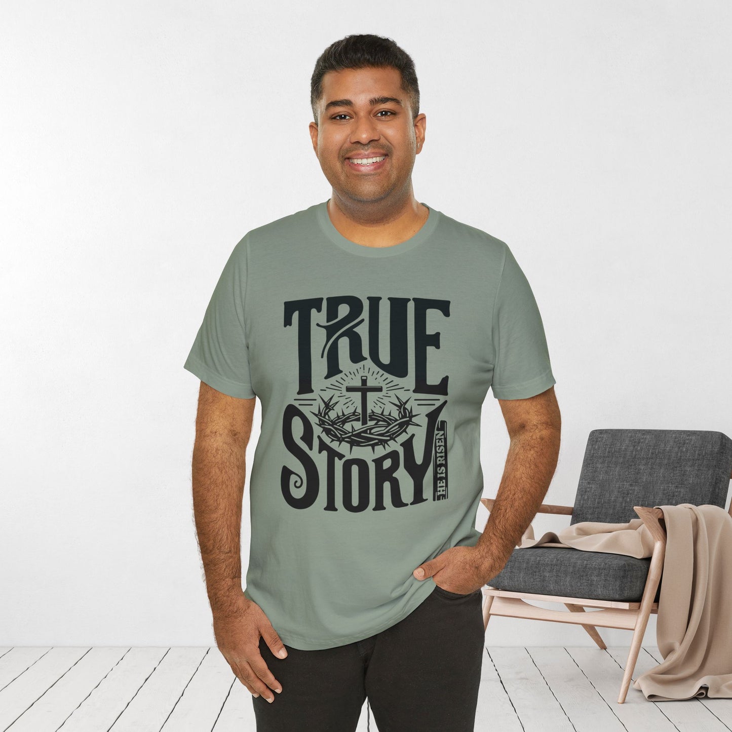 True Story He is Risen Christian Soft Cotton Tee - Easter Shirt