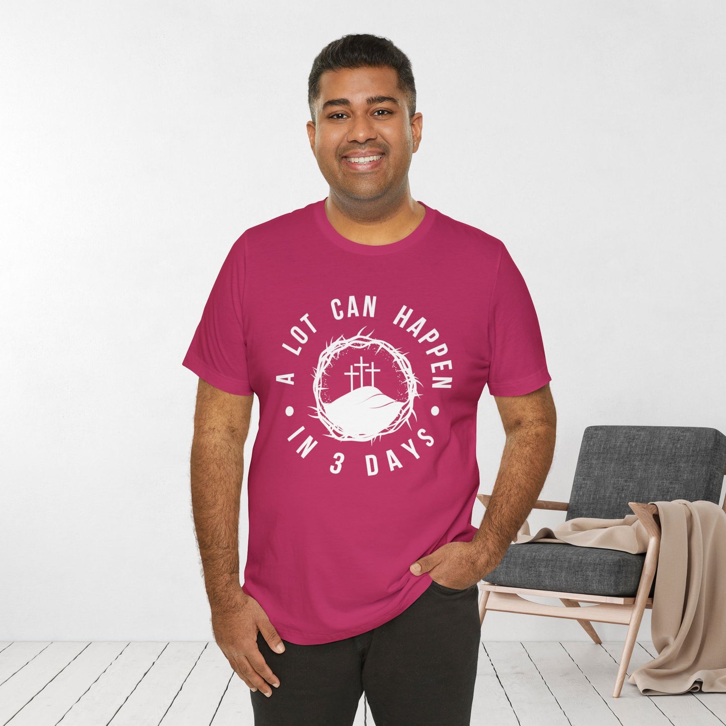 A Lot Can Happen in Three Days Christian Soft Cotton Tee - Easter Shirt