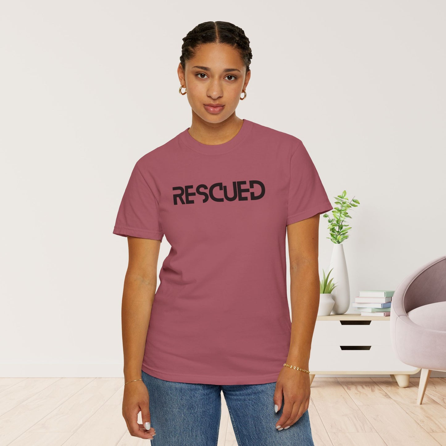 Rescued T-shirt - He Left The 99 to Rescue Me Comfort Colors Christian Shirt