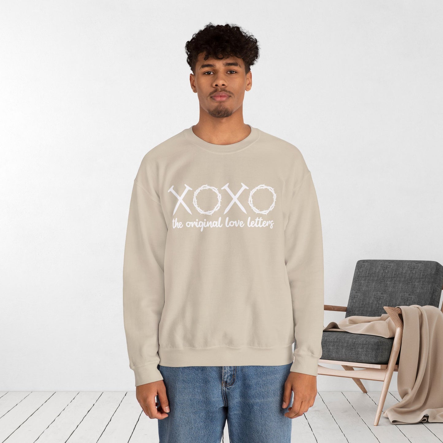 XOXO The Original Love Letters Bible Verse Romans 5:8 Sweatshirt