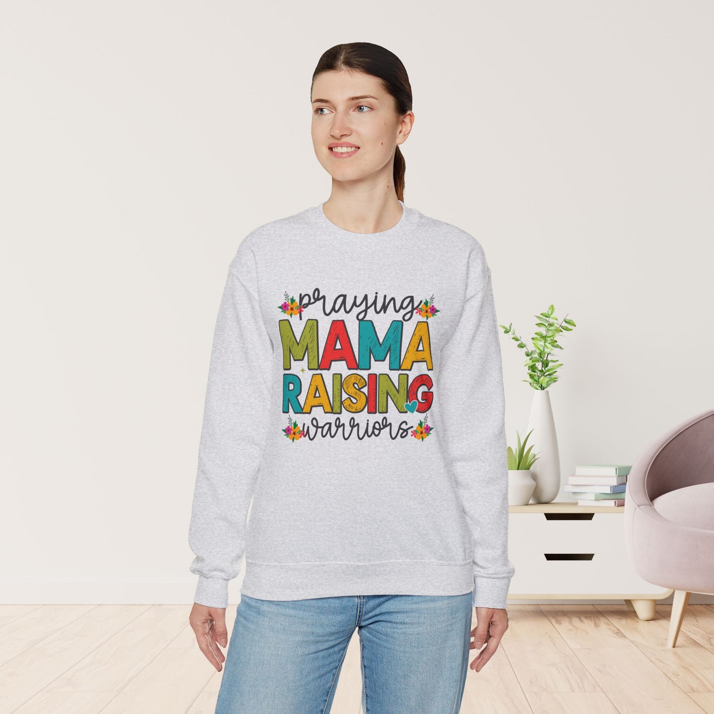 Praying Mama Raising Warriors Sweatshirt - Christian Mom Sweatshirt