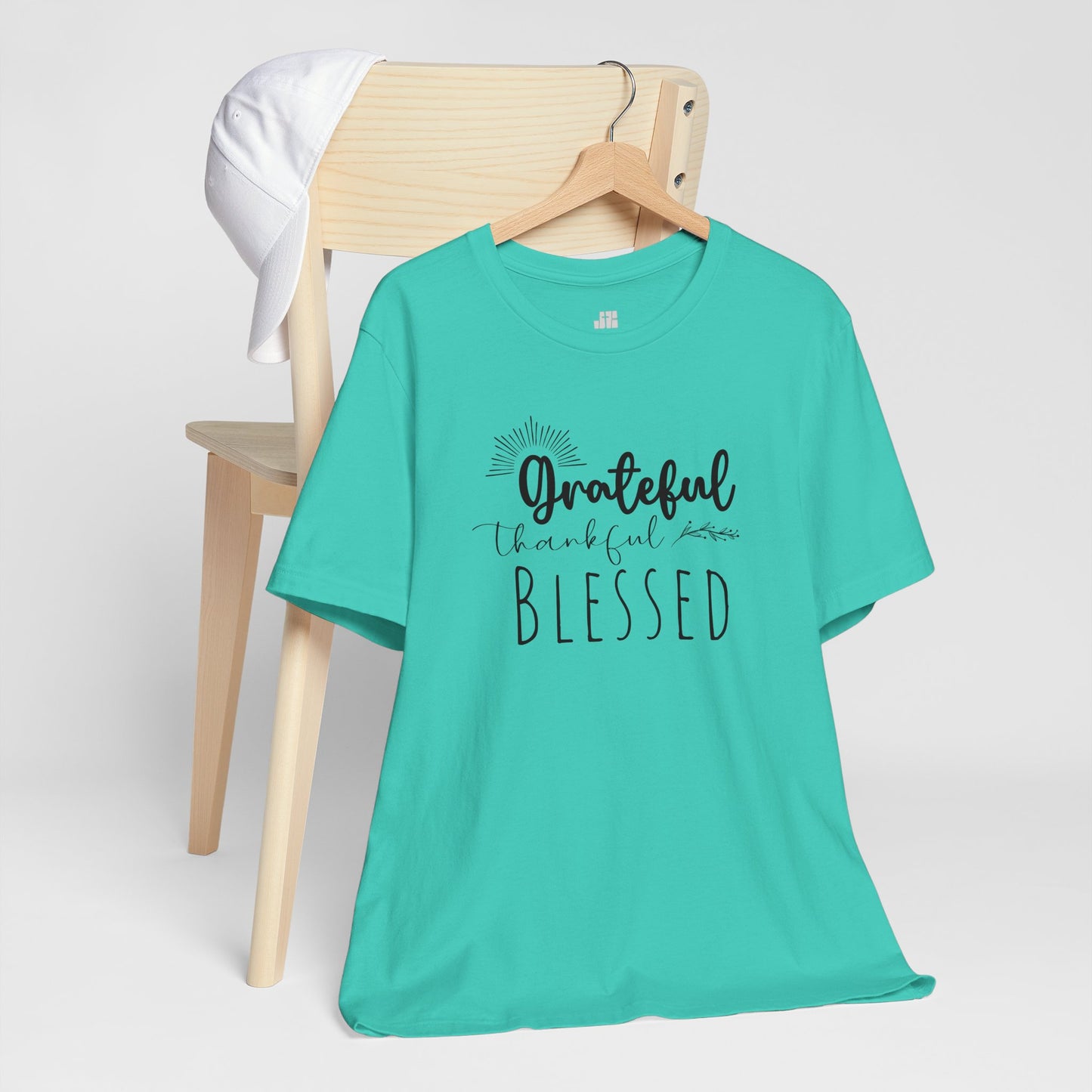 Grateful Thankful Blessed Soft Cotton Tee - Christian T-shirt