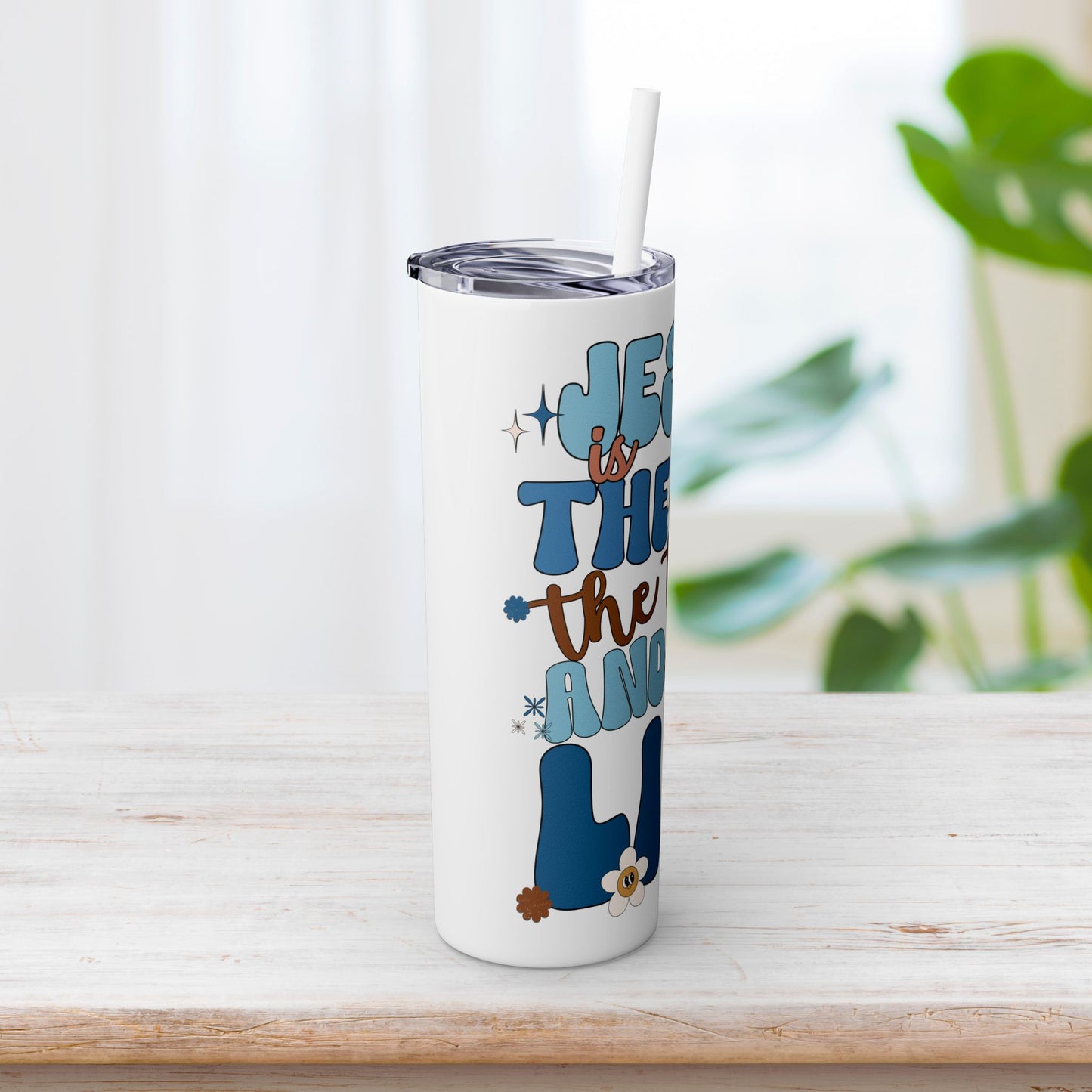 Jesus is The Way The Truth and The Life Skinny Tumbler with Straw - 20oz