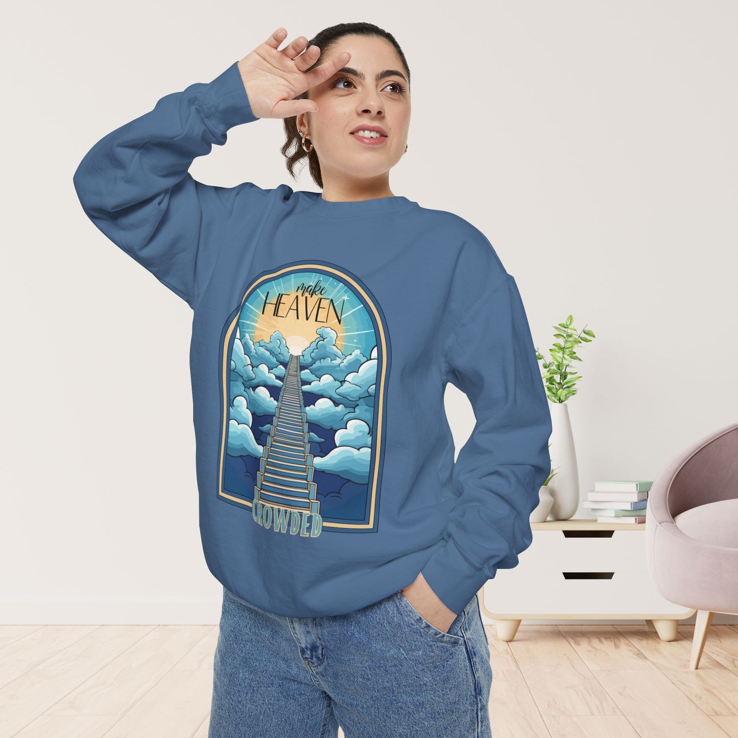 Comfort Colors Groovy Make Heaven Crowded Sweatshirt