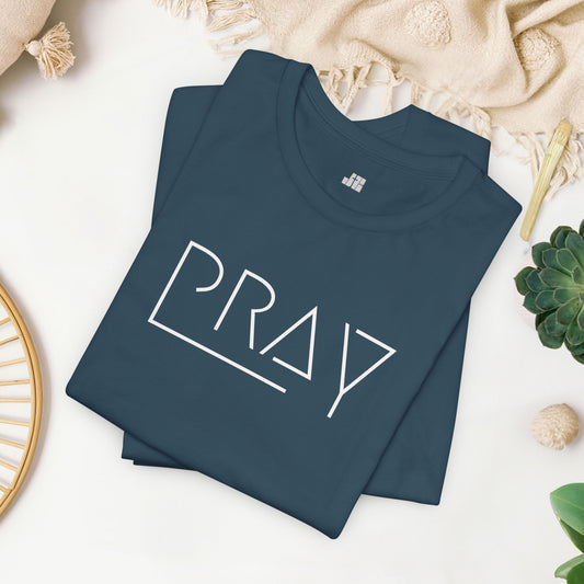 Minimalist Pray Soft Cotton Tee - Pray On It, Pray Over It, Pray Through It T-shirt