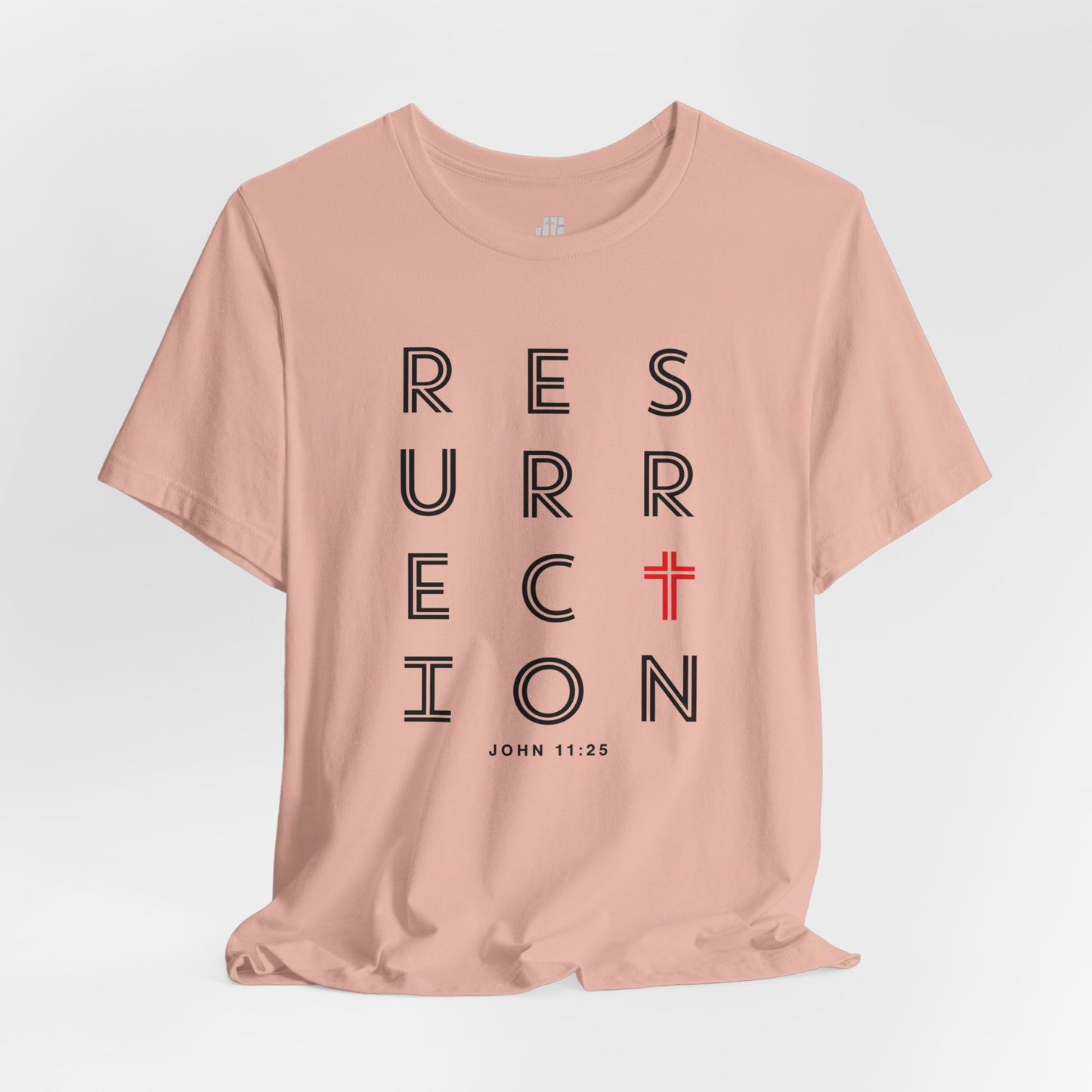 Resurrection Soft Cotton Tee - John 11:25 Bible Verse Christian Tee