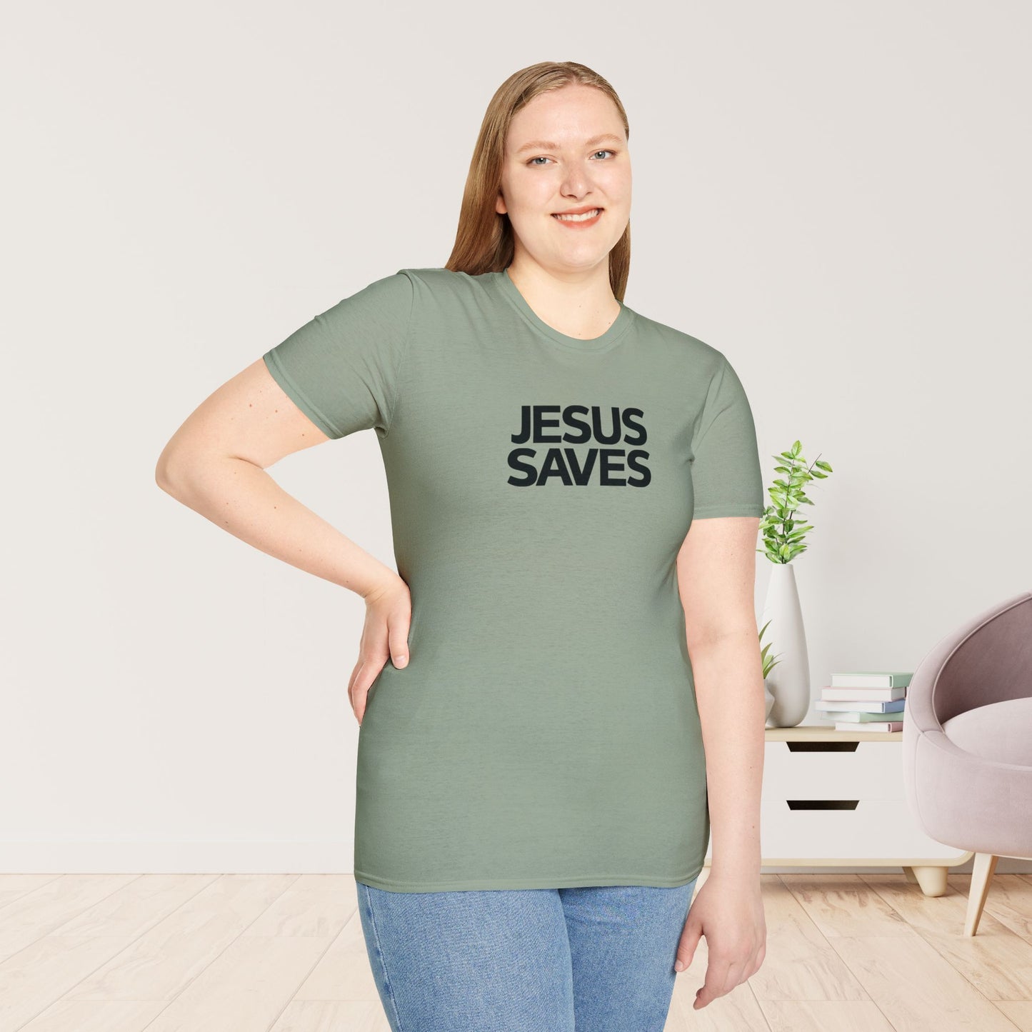 Unisex Jesus Saves Softstyle T-shirt - Acts 4:12 Bible Verse Christian Shirt