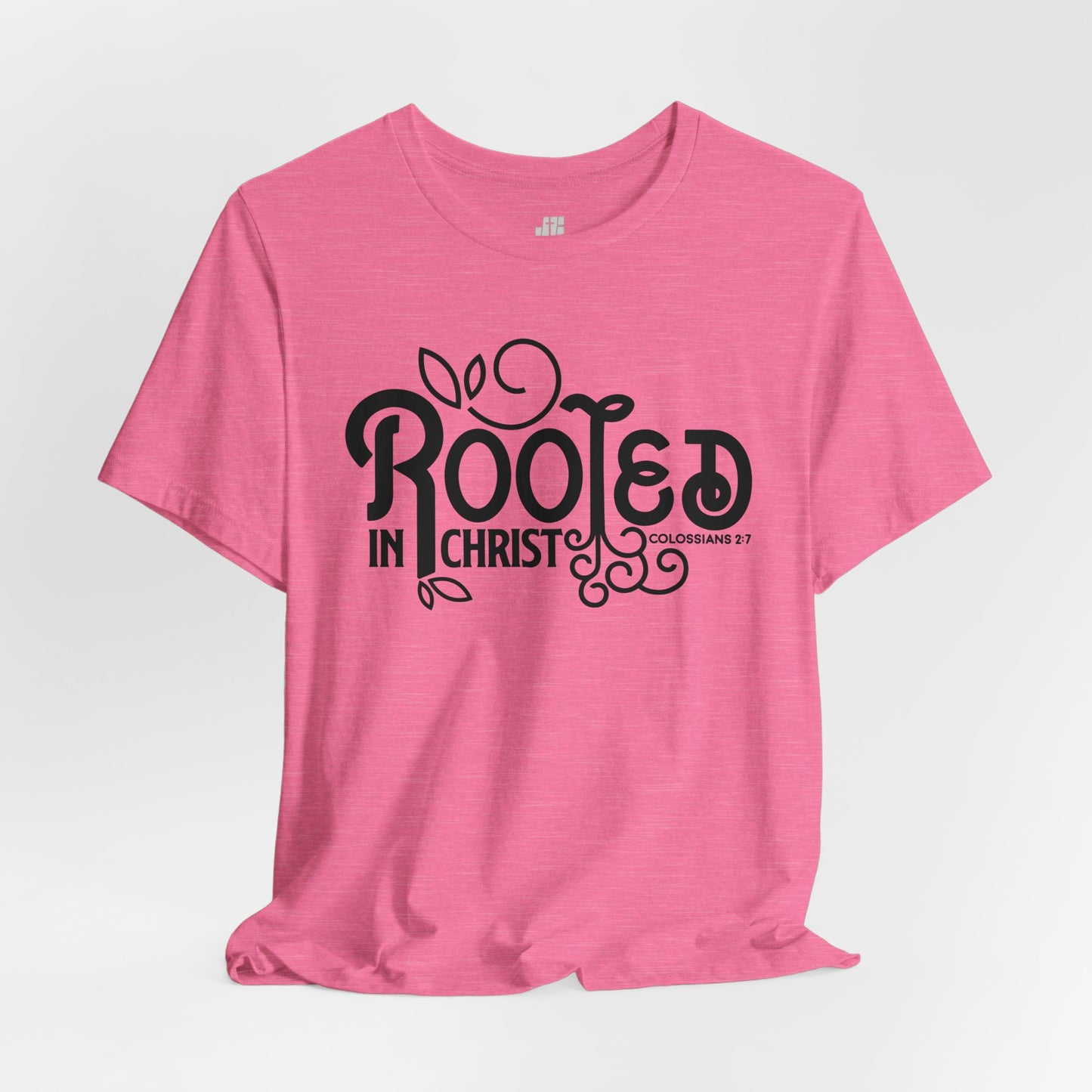 Rooted in Christ Soft Cotton Tee - Bible Verse Christian T-shirt