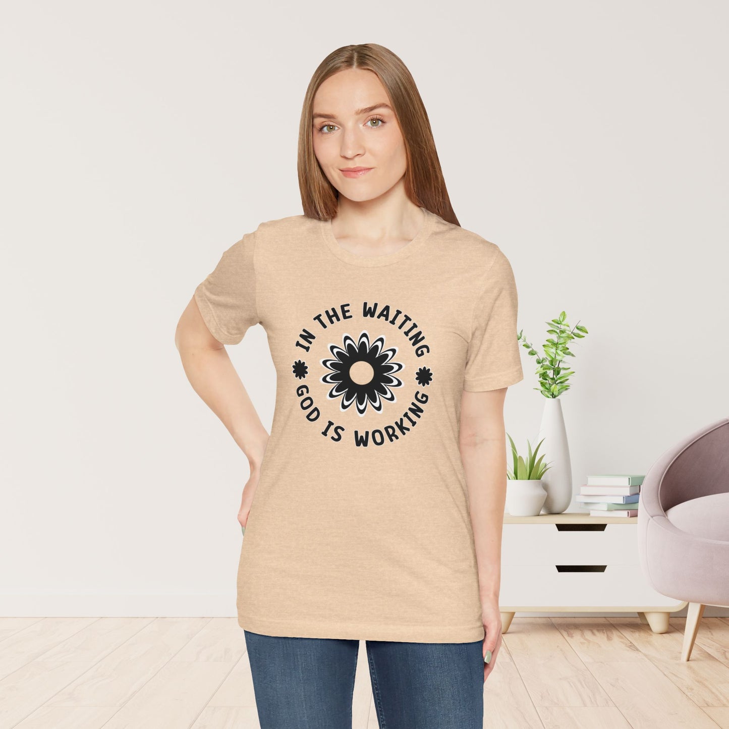 In the Waiting God is Working Soft Cotton Tee - Christian Shirt