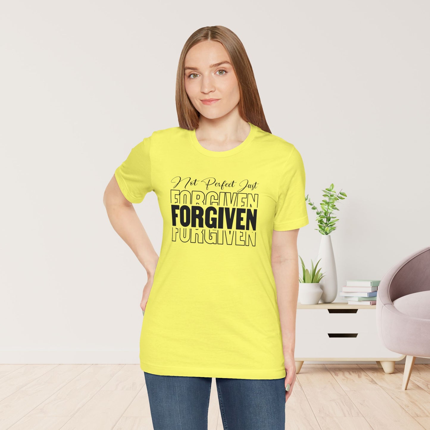 Not Perfect Just Forgiven Christian Soft Cotton Tee