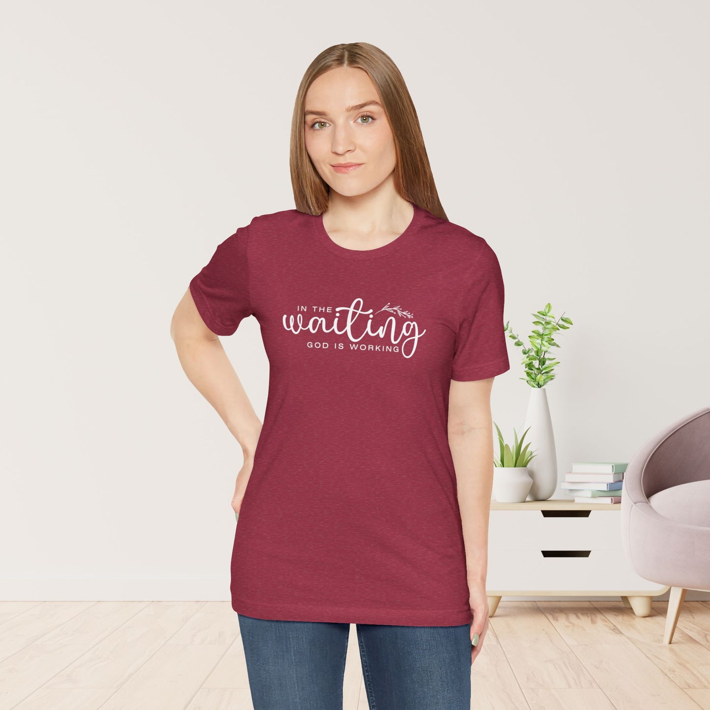 In the Waiting God is Working Christian Soft Cotton Tee