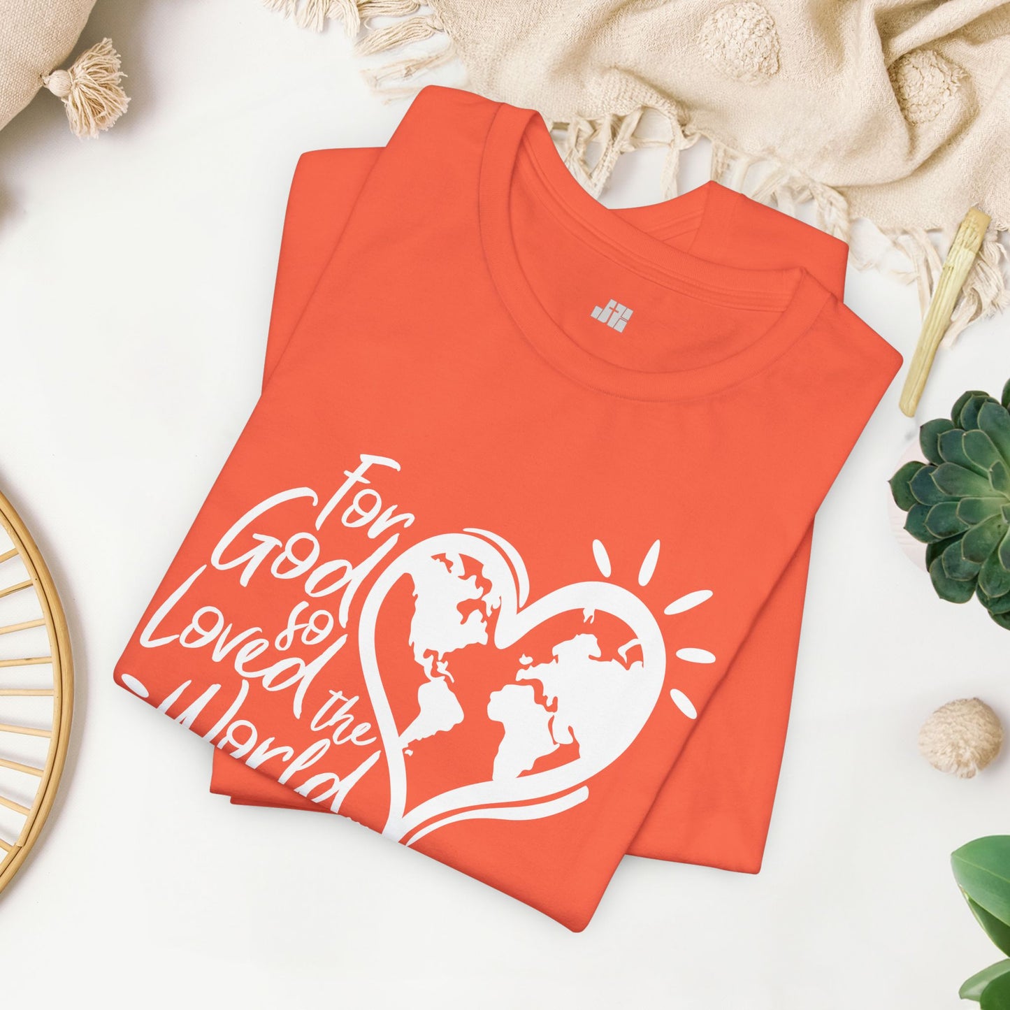 For God So Loved The World Soft Cotton Tee - John 3:16 Bible Verse Christian Tee