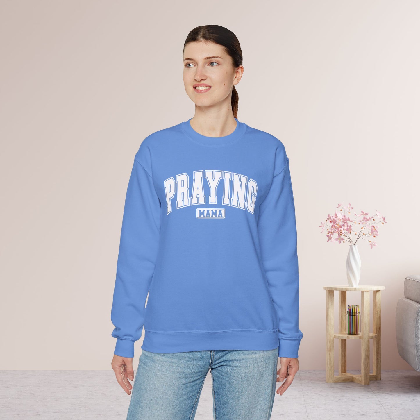 Praying Mama Sweatshirt - Christian Mom Crewneck Pullover