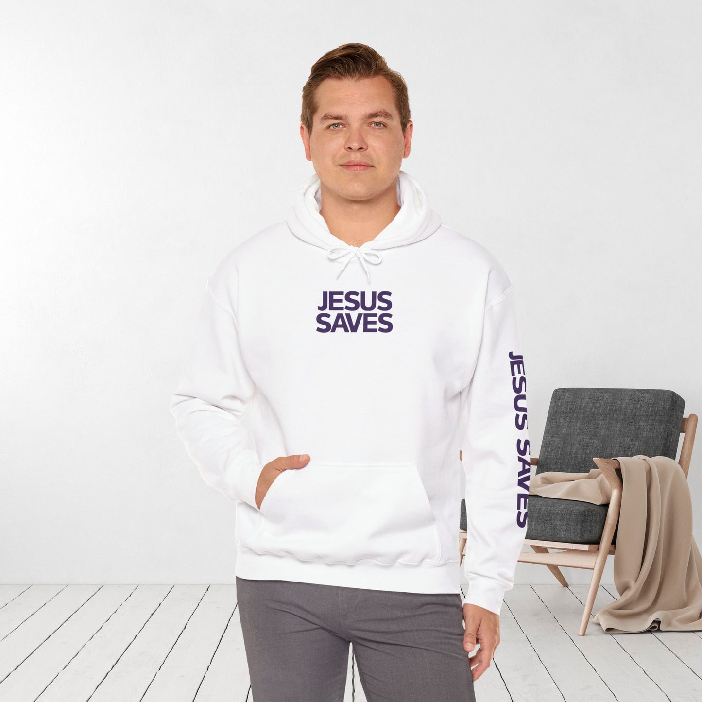 Jesus Saves Hoodie - Acts 4:12 Bible Verse Christian Hoodie