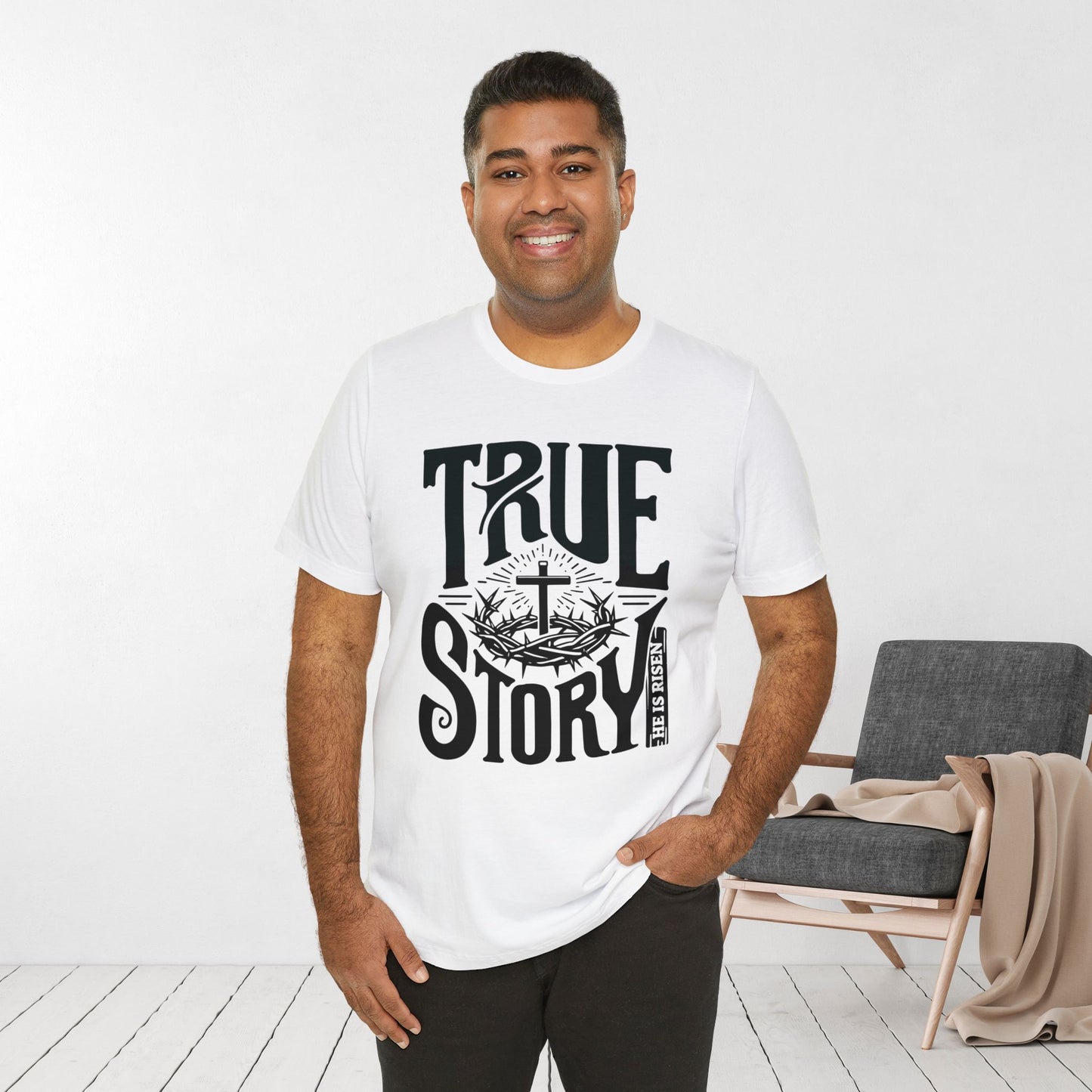 True Story He is Risen Christian Soft Cotton Tee - Easter Shirt