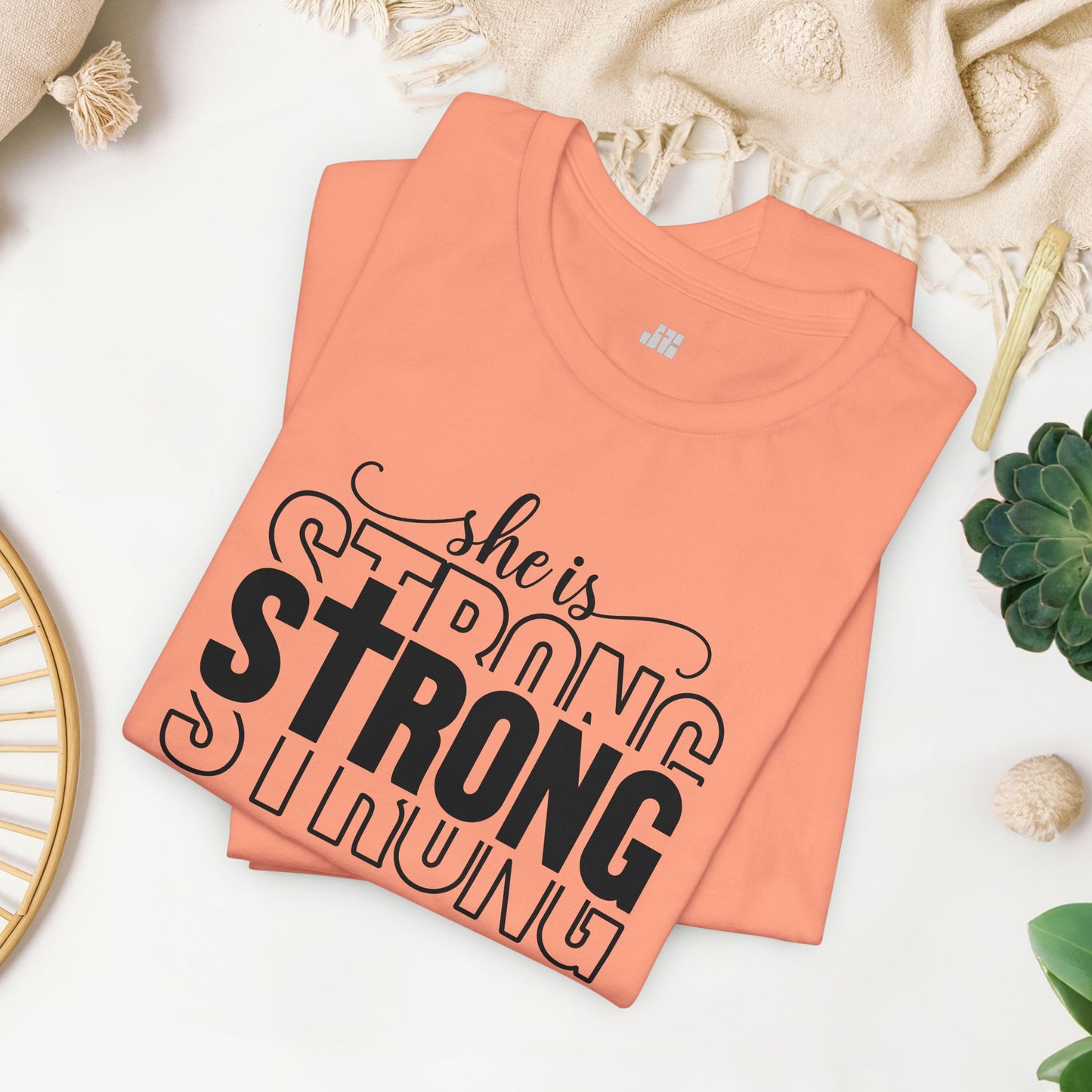 She is Strong Christian Soft Cotton Tee