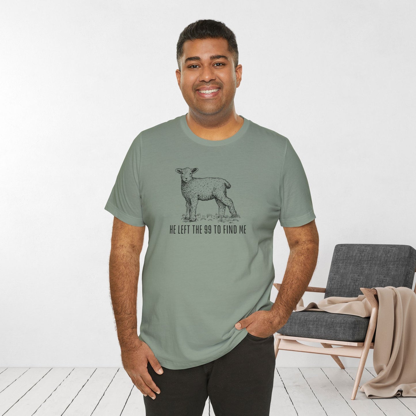 He Left the 99 to Find Me Soft Cotton Tee - Christian Shirt