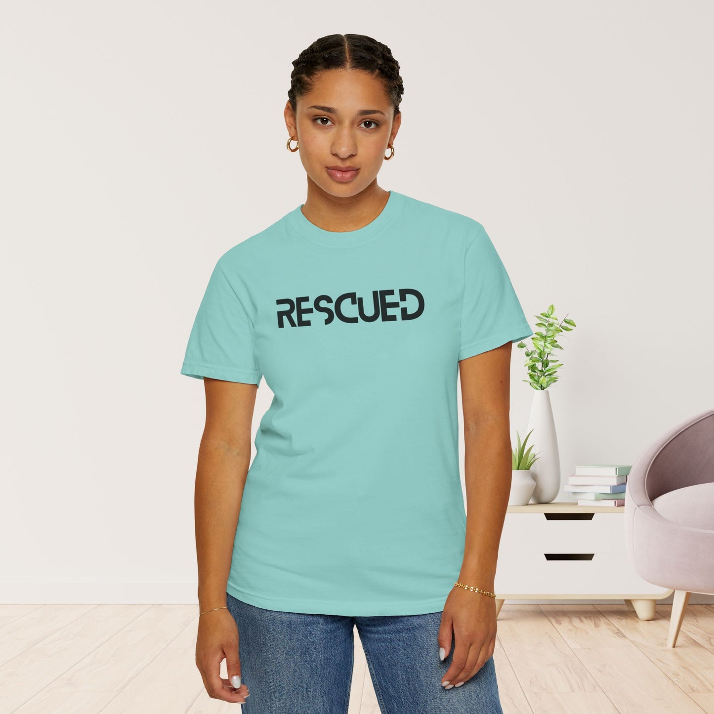 Rescued T-shirt - He Left The 99 to Rescue Me Comfort Colors Christian Shirt